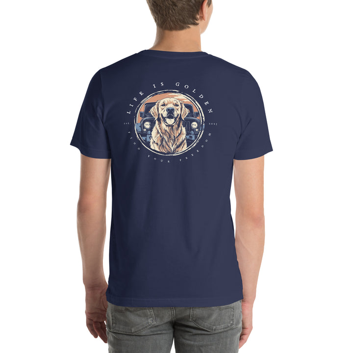 Jeep Badge Golden Retriever Tshirt