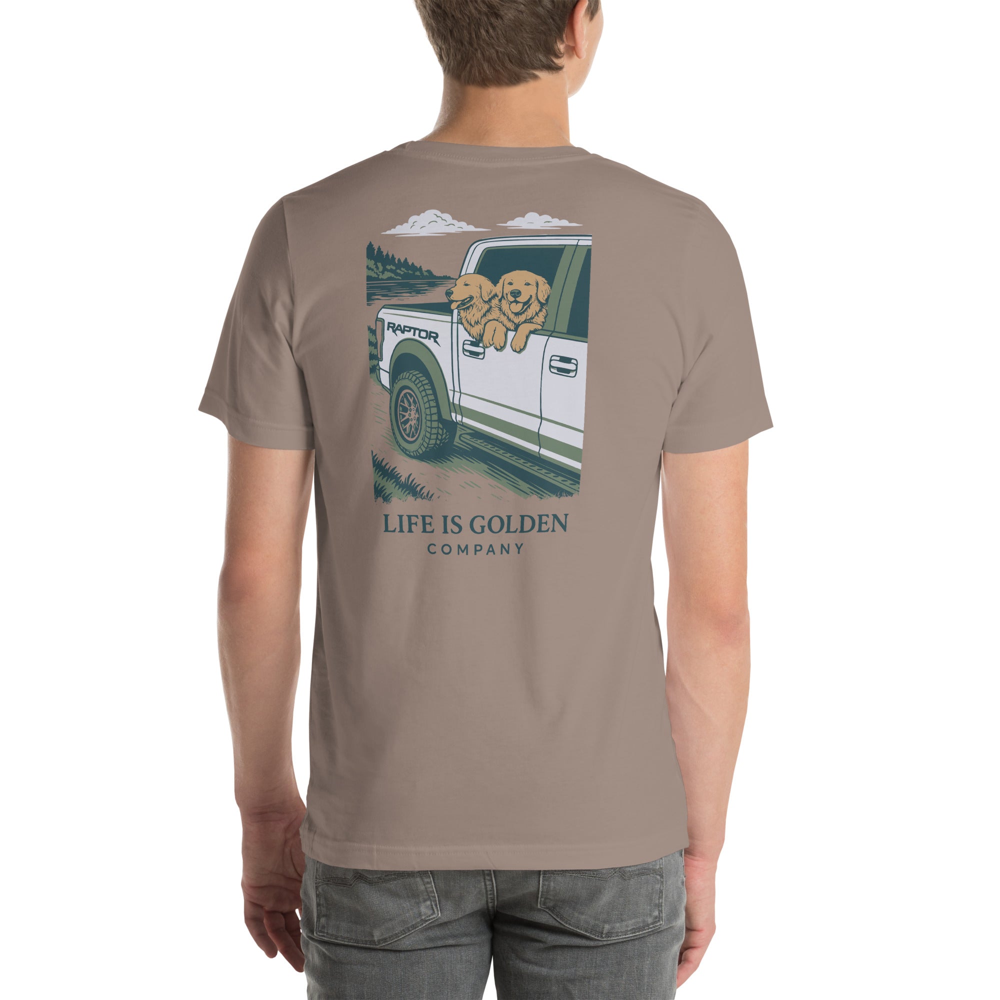 Raptor Run Golden Retriever Tee