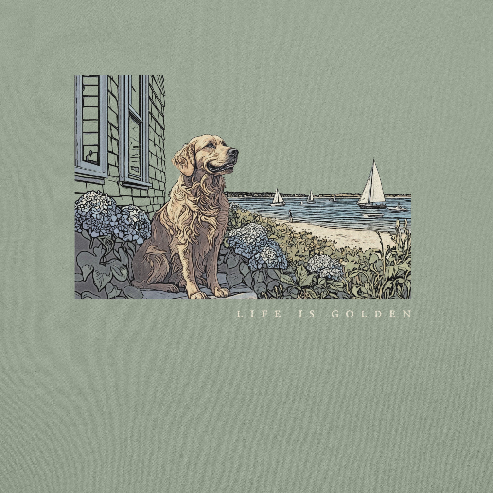 Vineyard Views Golden Retriever Tee