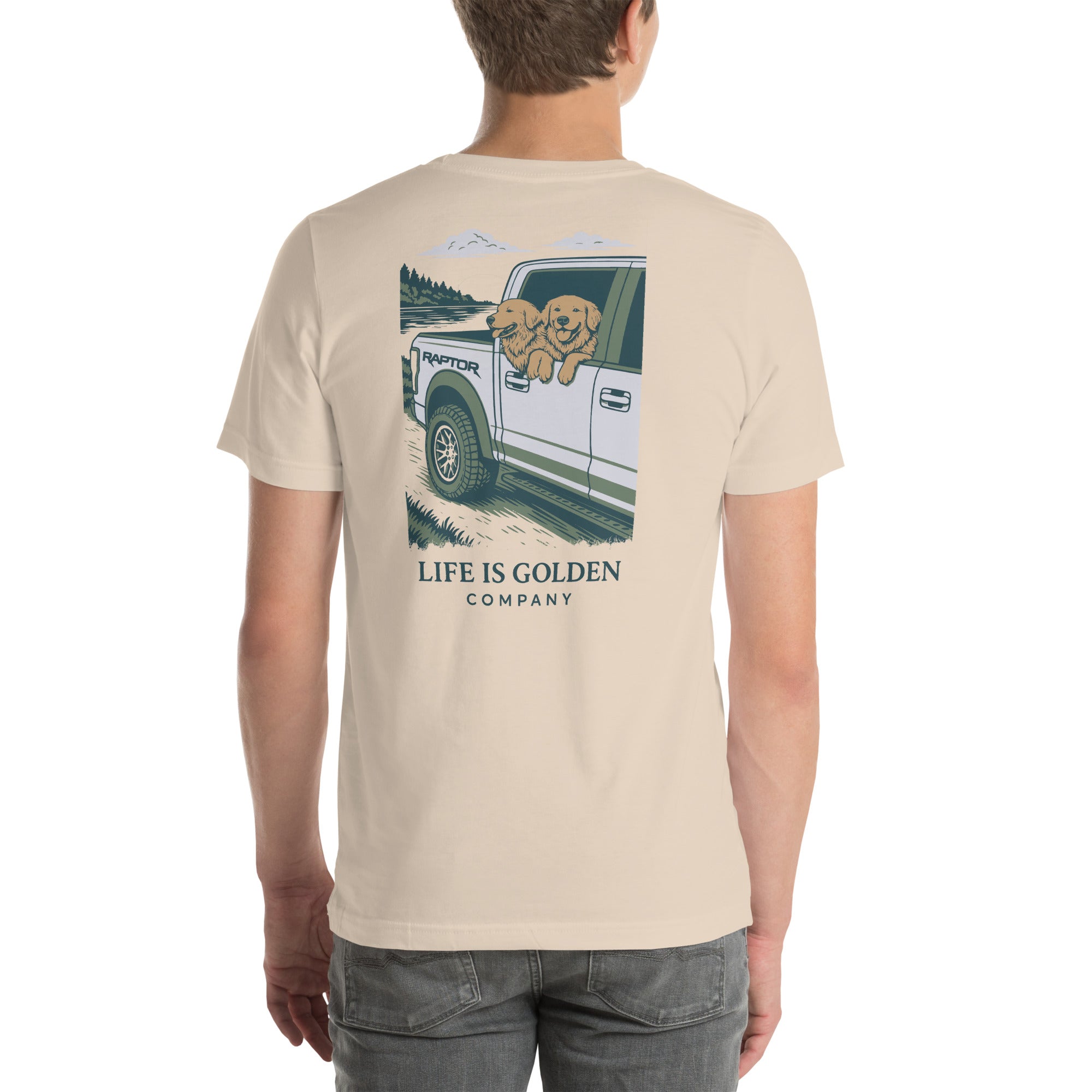 Raptor Run Golden Retriever Tee