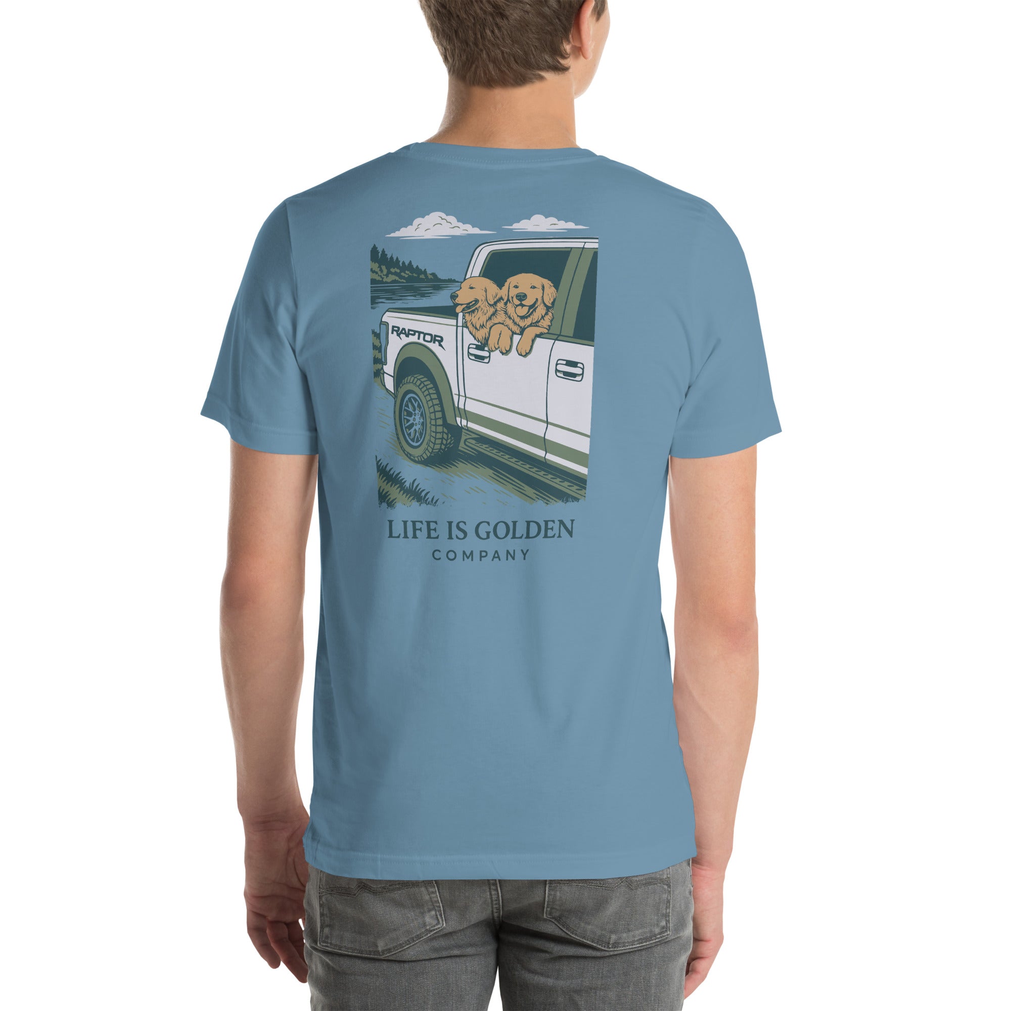 Raptor Run Golden Retriever Tee