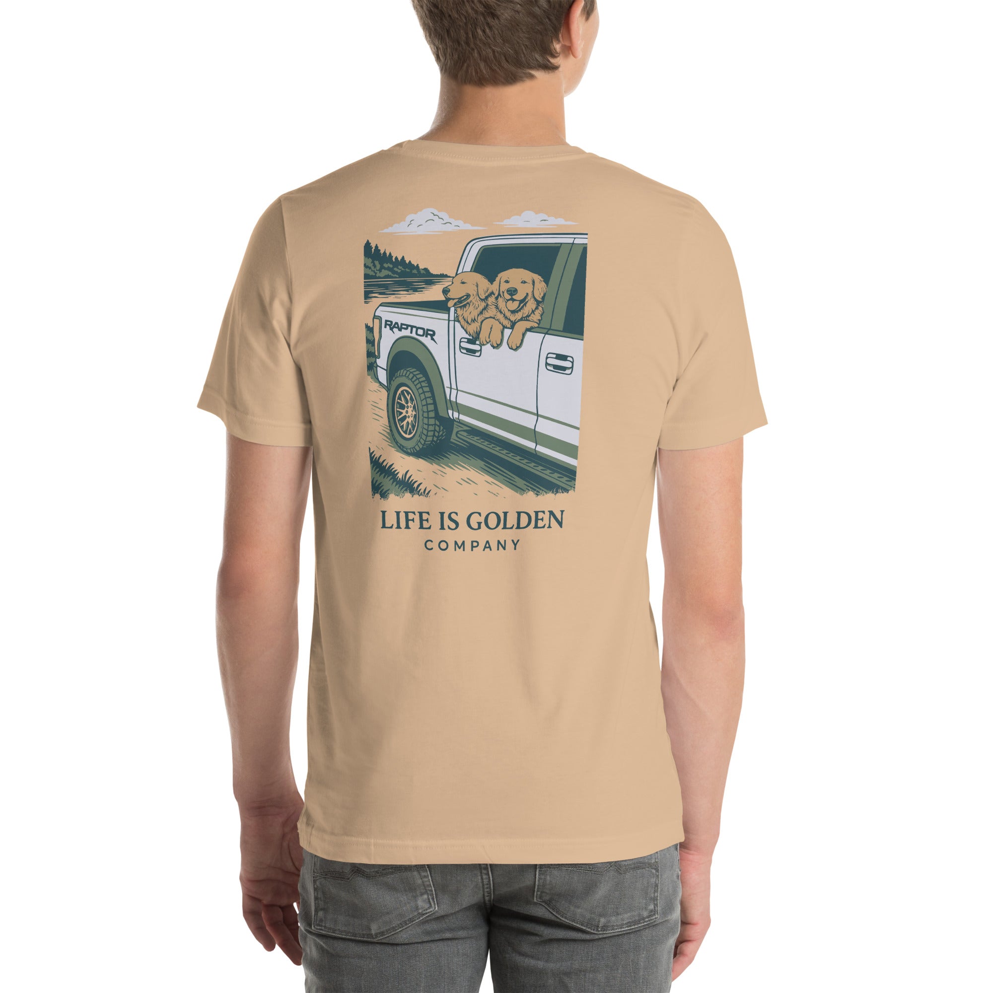 Raptor Run Golden Retriever Tee