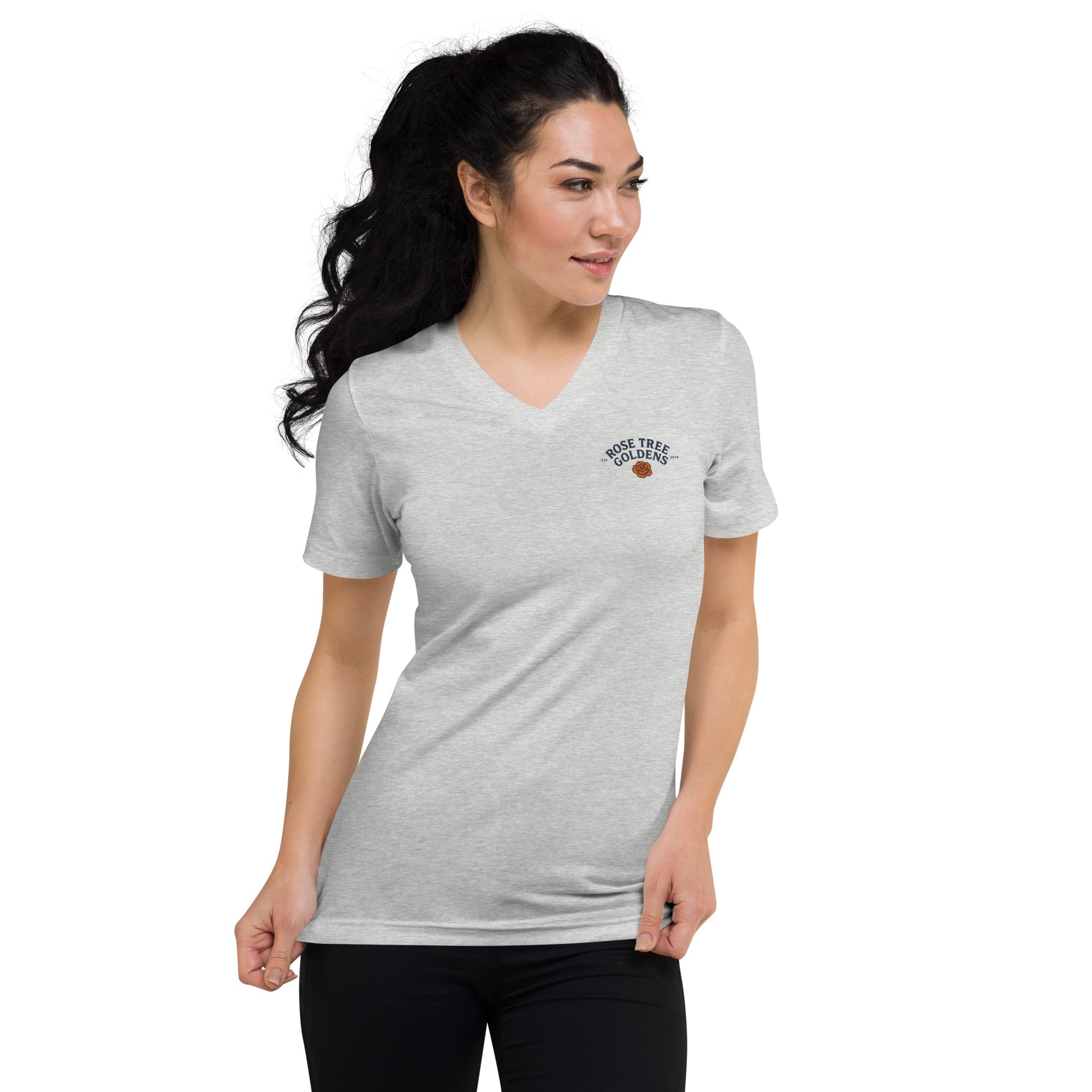 Rose Tree Goldens Custom V-Neck Tee
