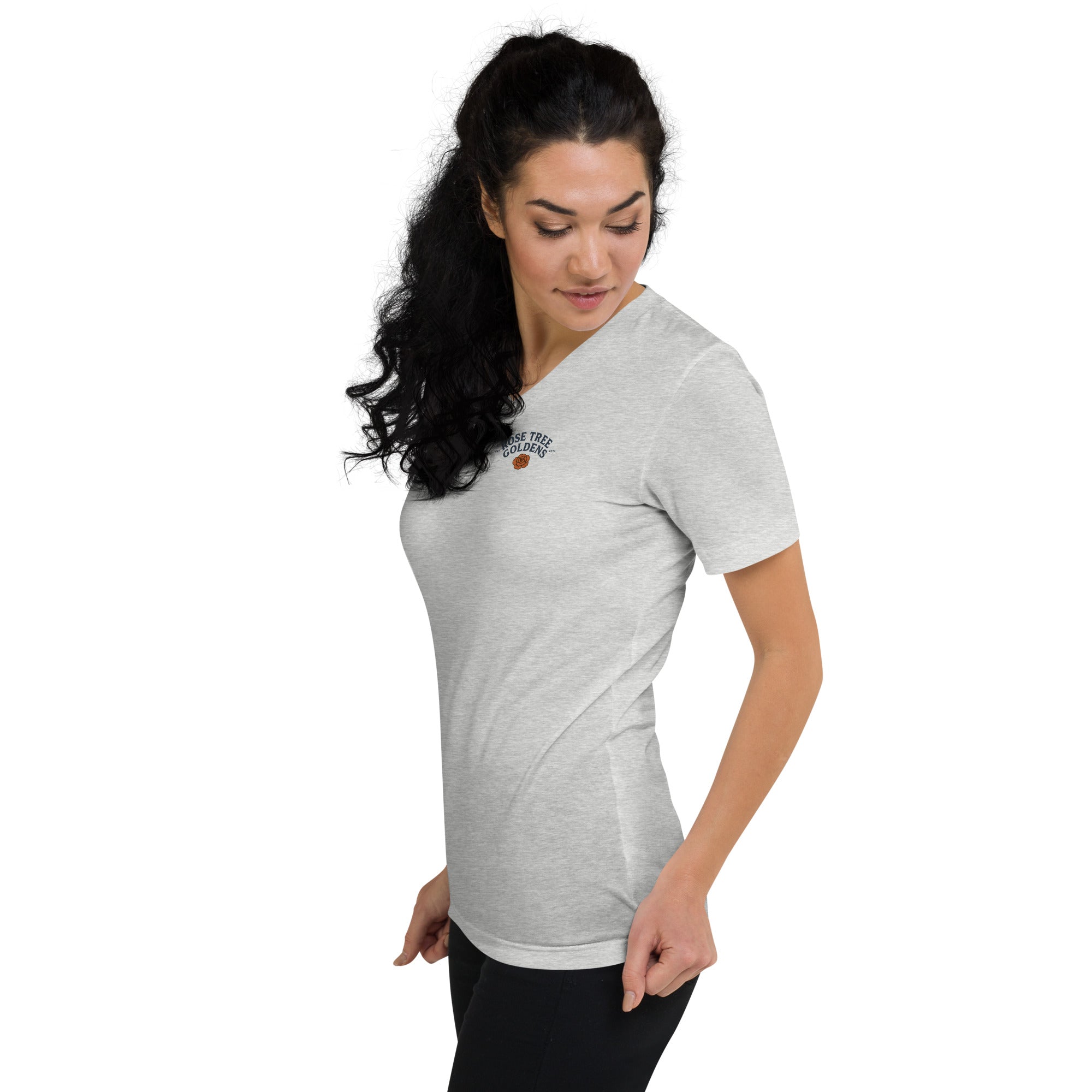 Rose Tree Goldens Custom V-Neck Tee