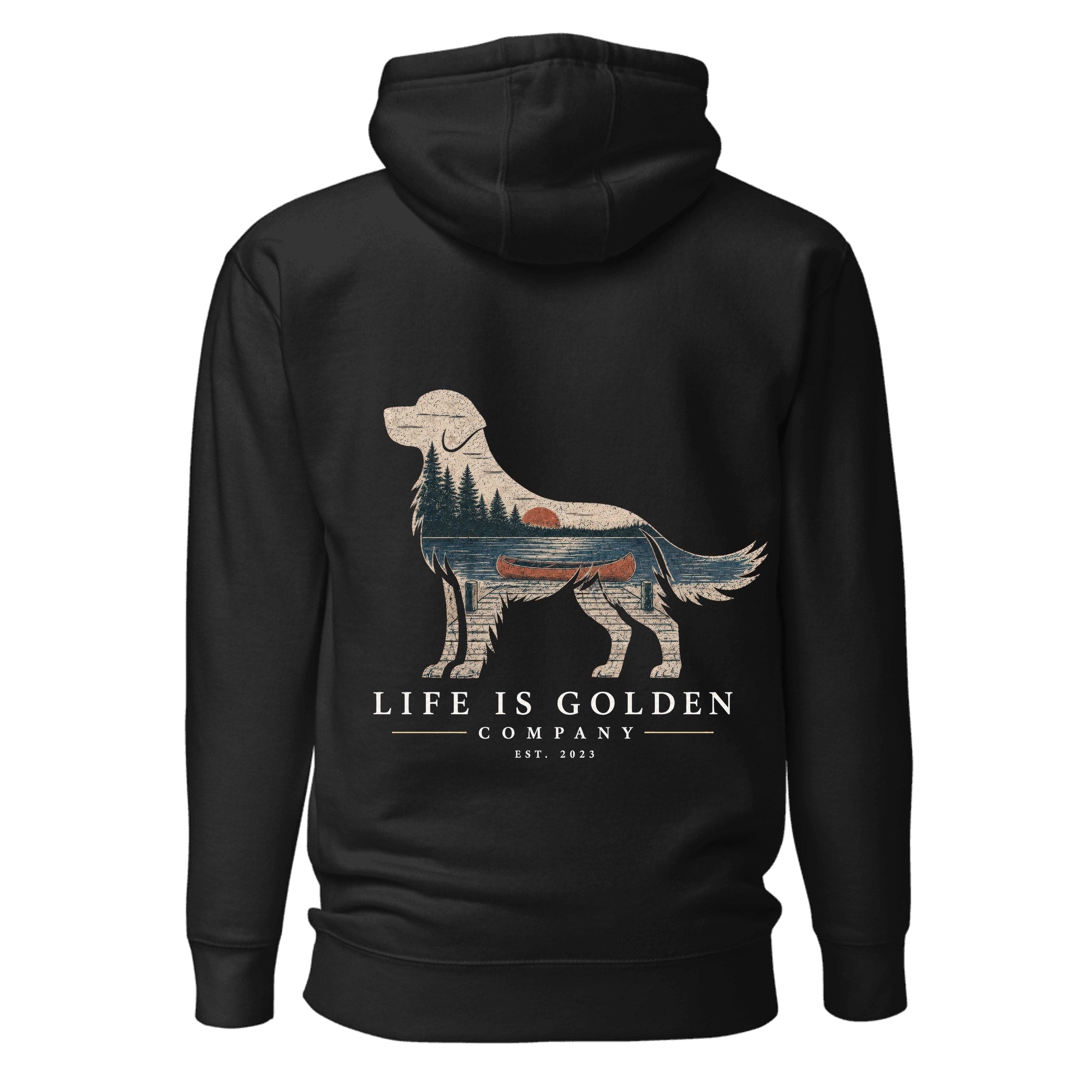 The Still Water Golden Hoodie — Vintage Black