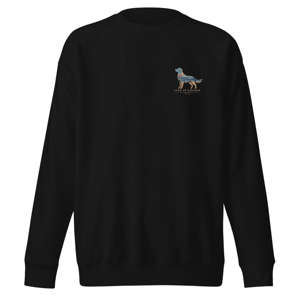 The Beach Day Golden Crewneck — Vintage Black (front)
