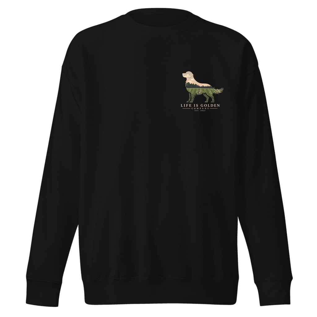 The Match Day Golden Crewneck — Vintage Black (front)