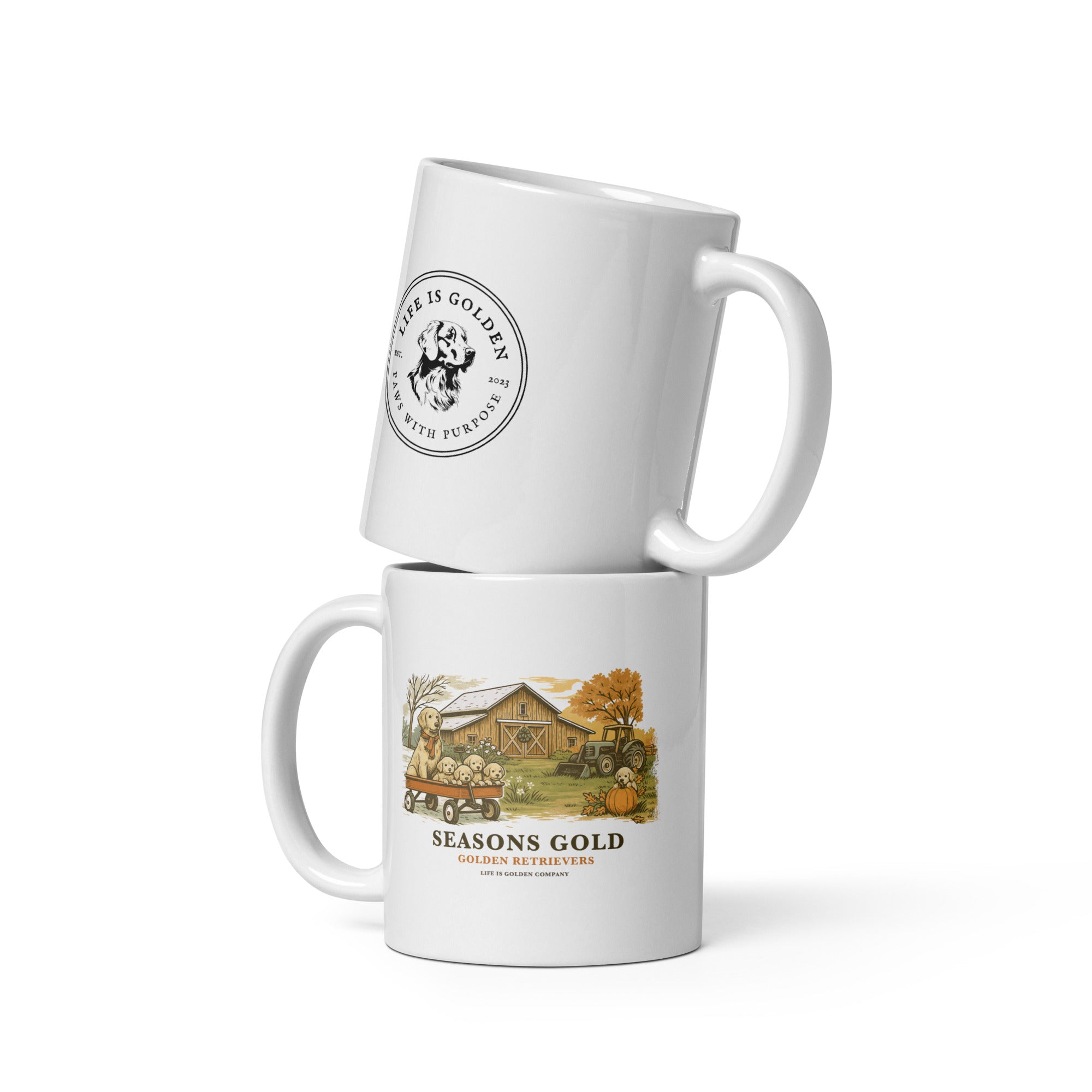 Seasons Gold White glossy mug