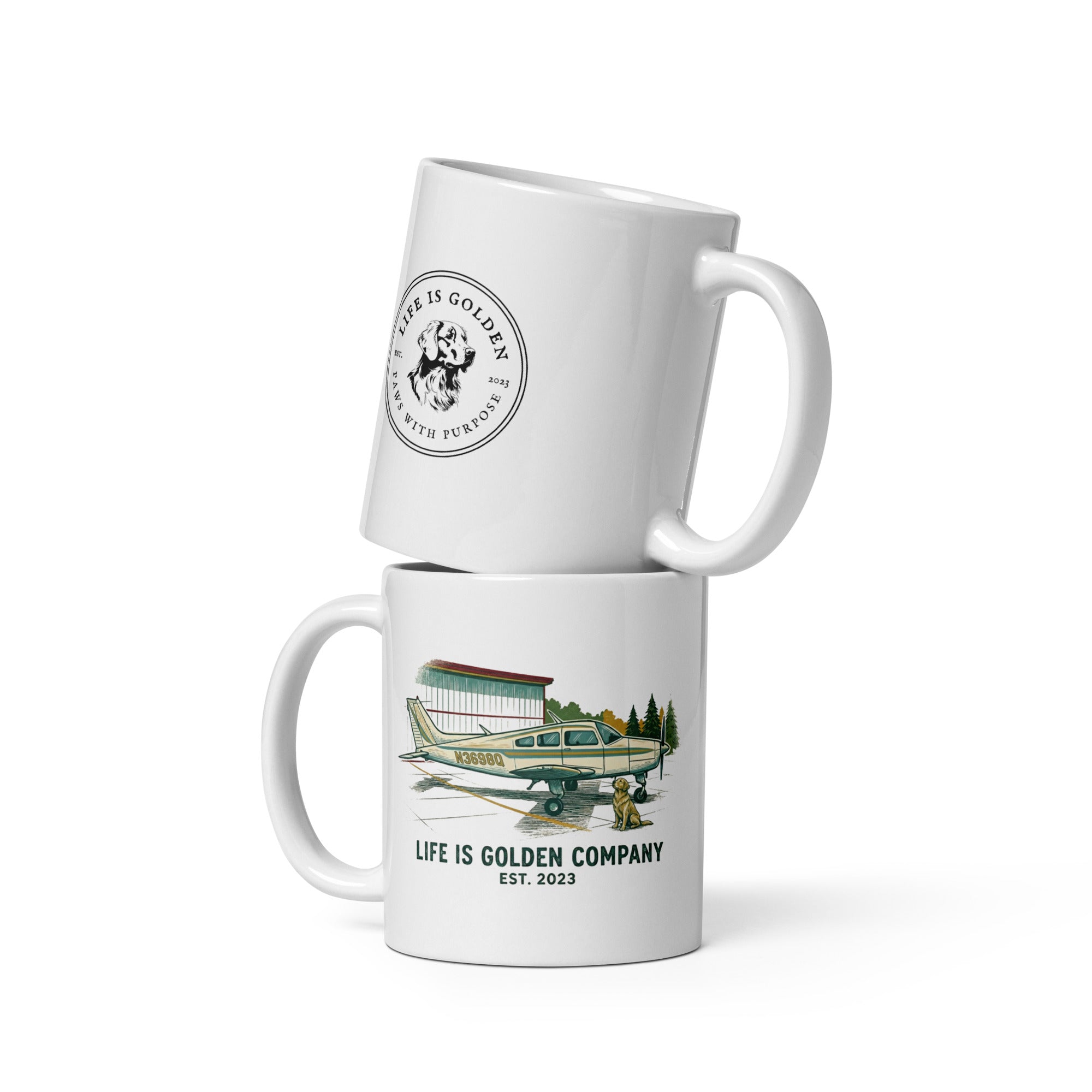 White glossy mug