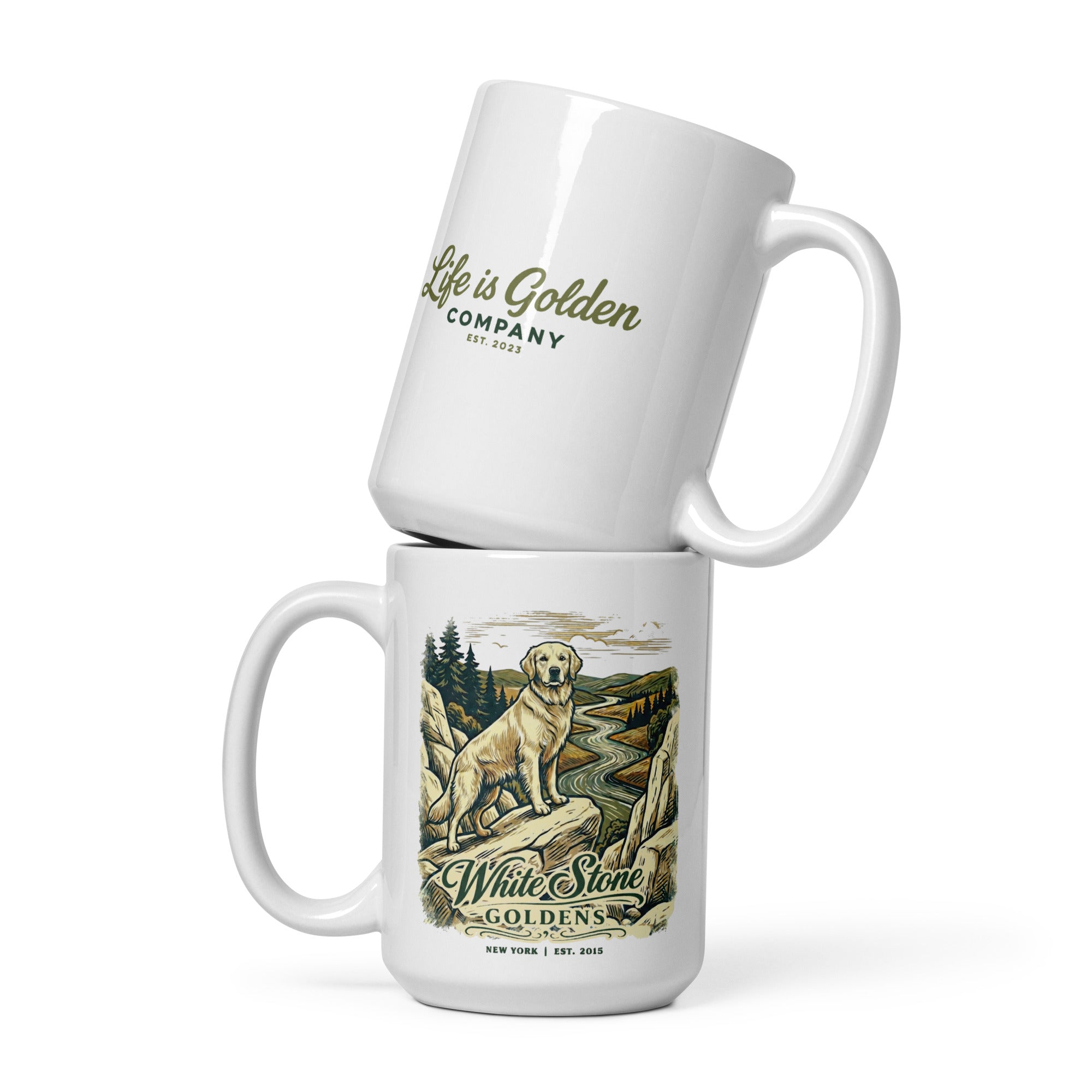 White Stone Goldens  Ceramic Mug