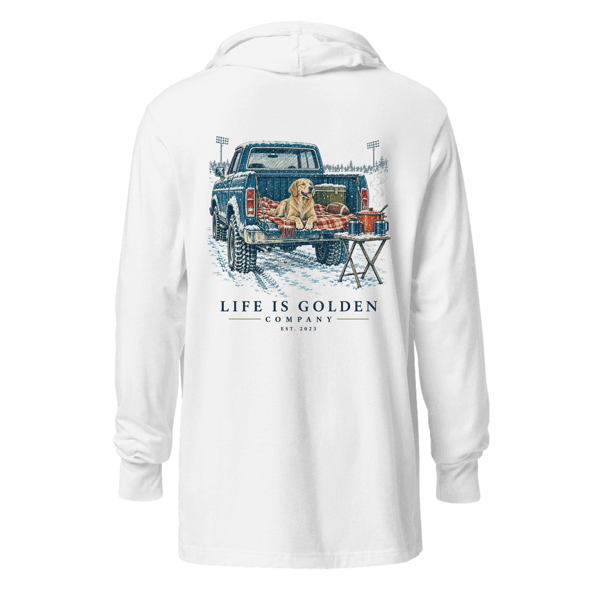 The Tailgate Chili Hooded Long-Sleeve — White