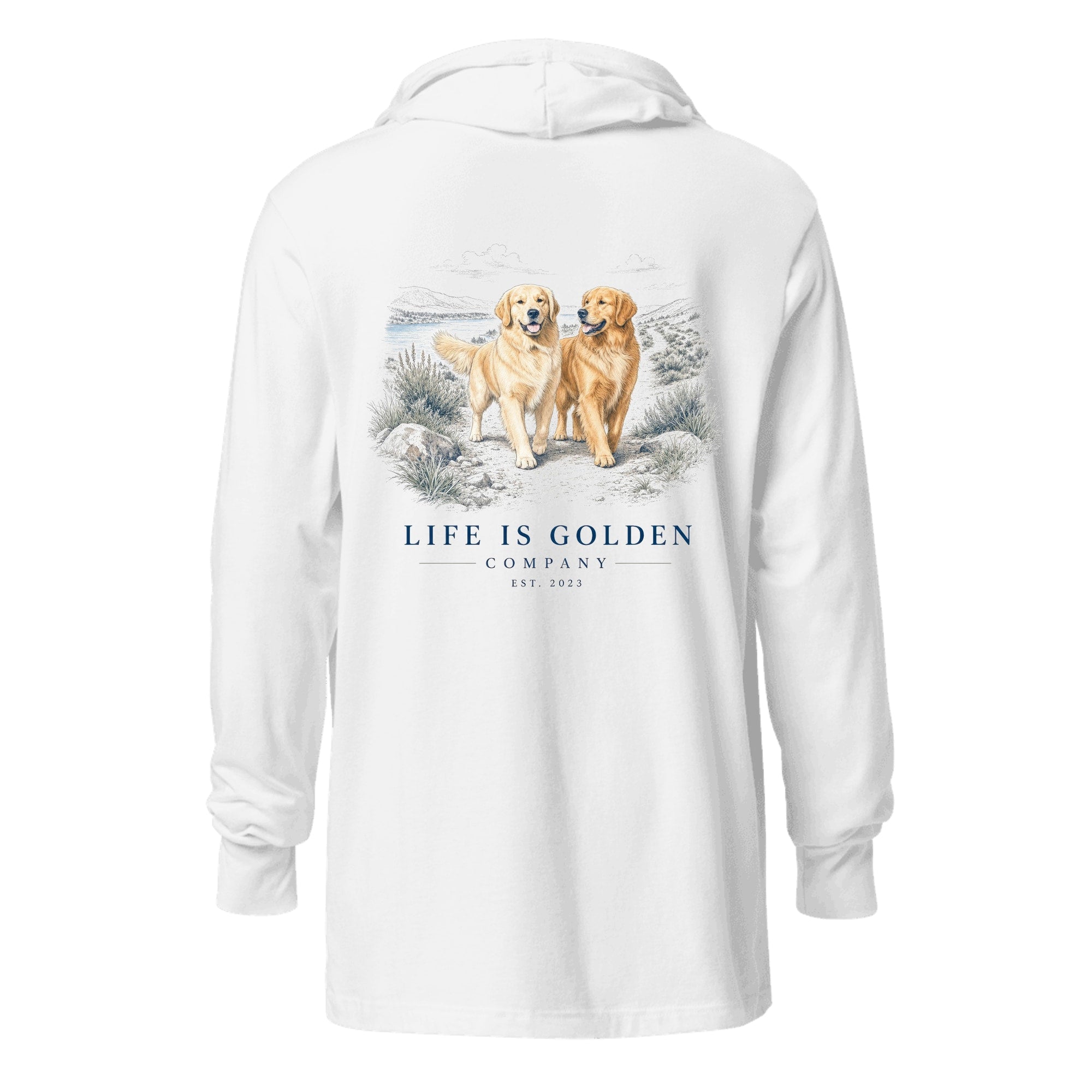 Custom #15885 Hooded Long-Sleeve — White