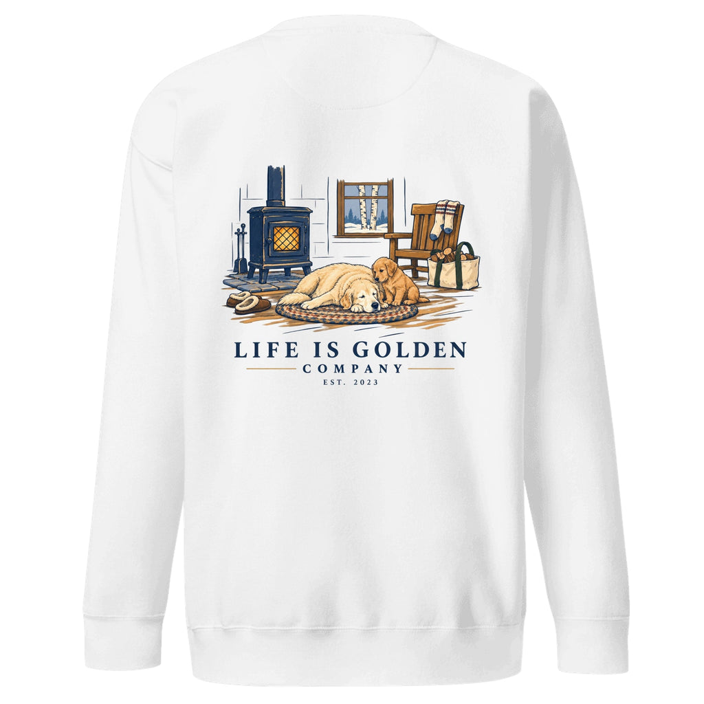 Wood Stove Weekend Crewneck — White