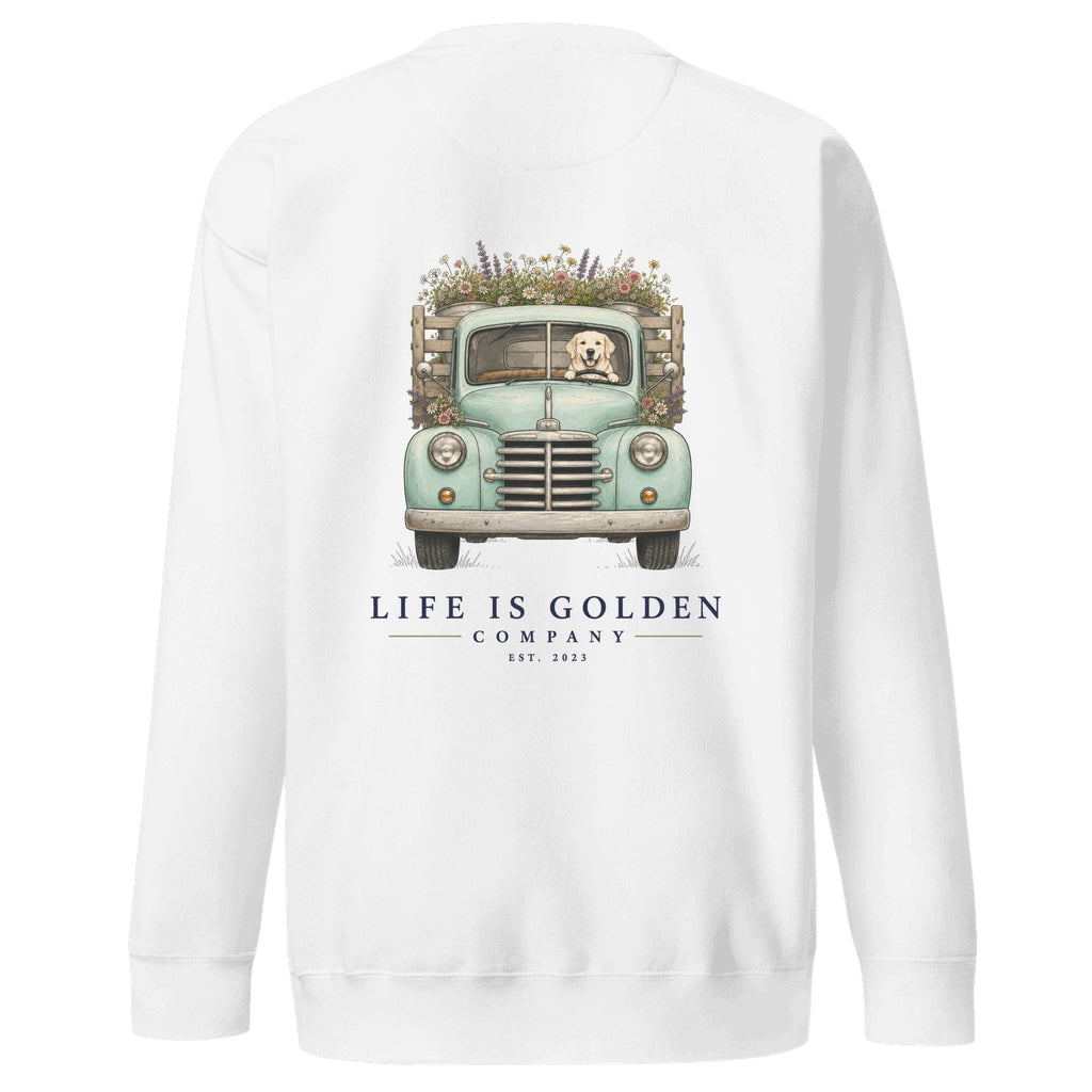 The Market Run Crewneck — White