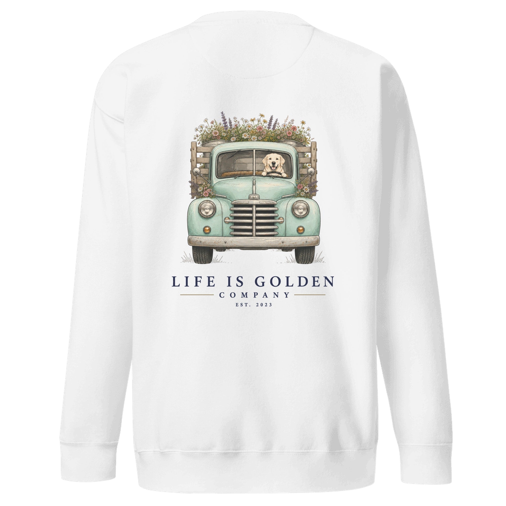 The Market Run Crewneck — White