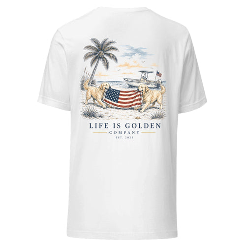Red, White & English Cream Tee — White
