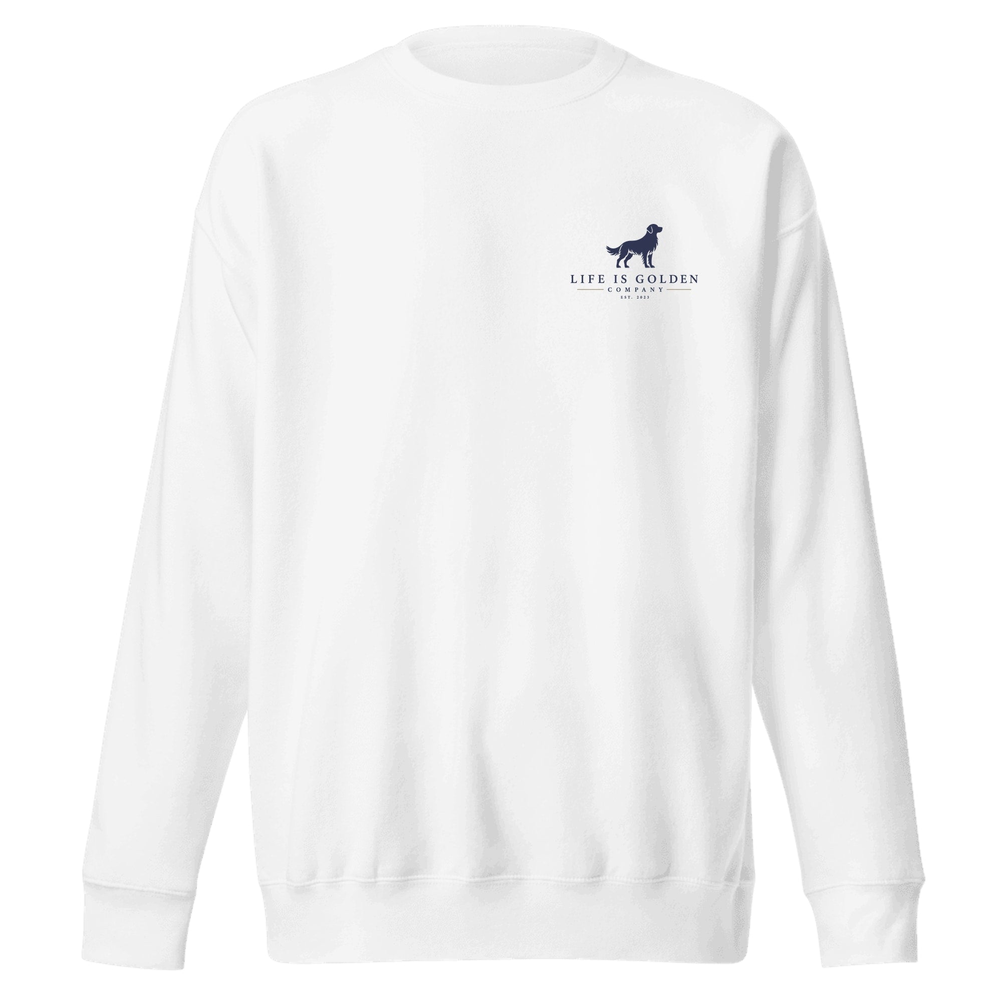 The Boathouse Flag Crewneck — White (front)