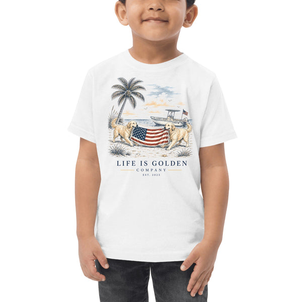 Red, White & English Cream Toddler Tee