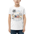 Red, White & English Cream Youth Tee — White
