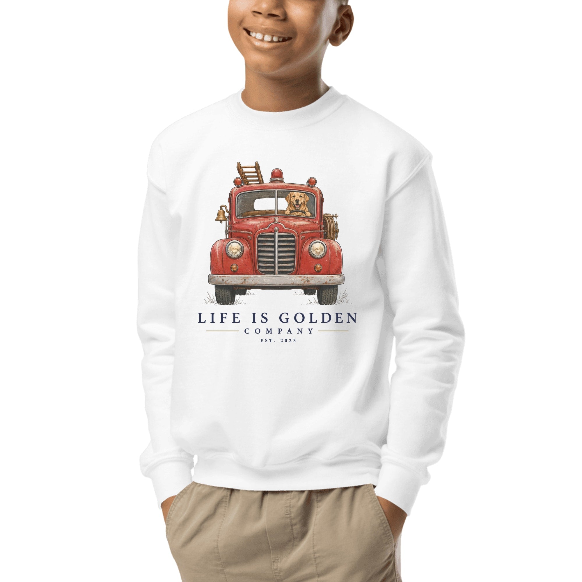 The First Alarm Youth Crewneck — White