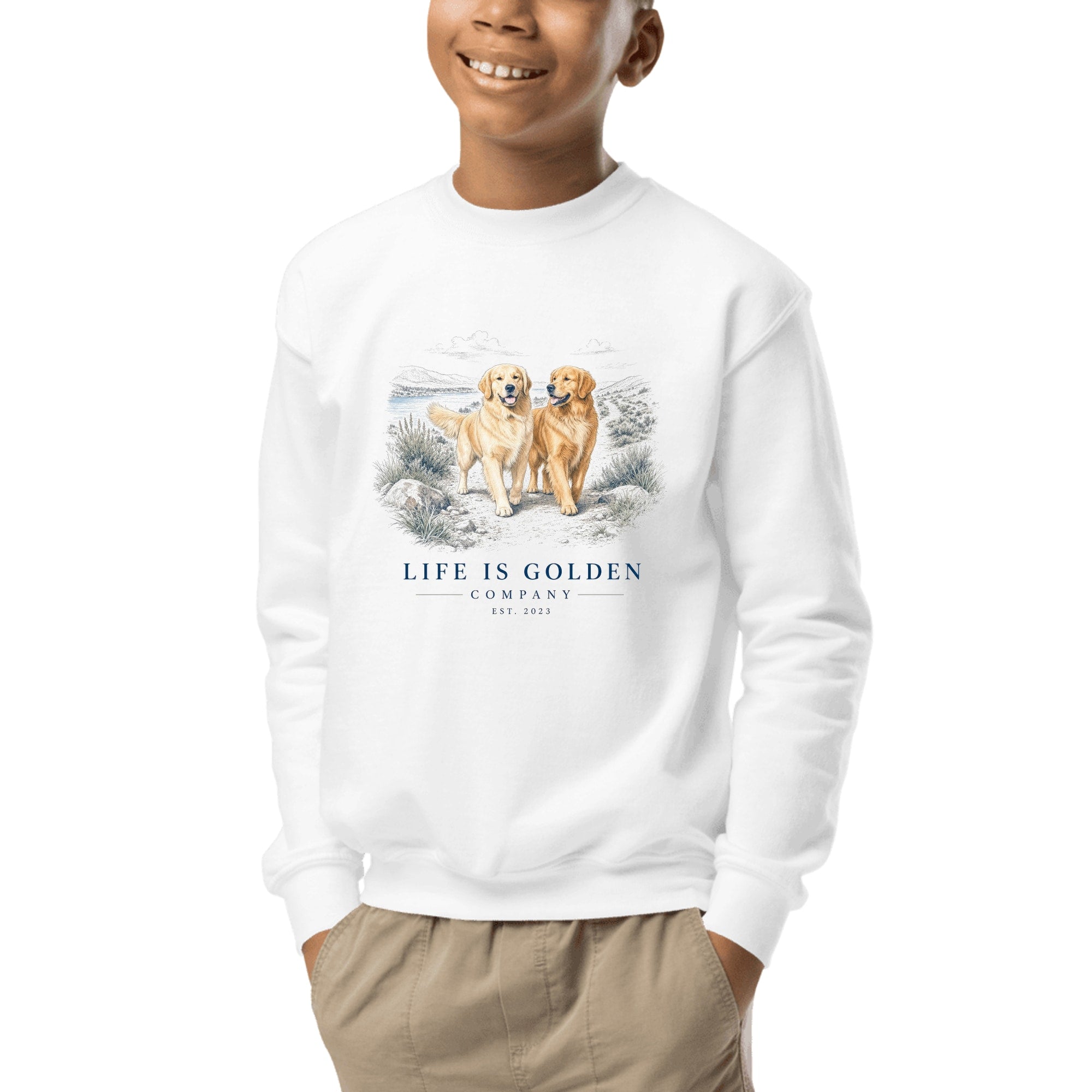 Custom #15885 Youth Crewneck — White