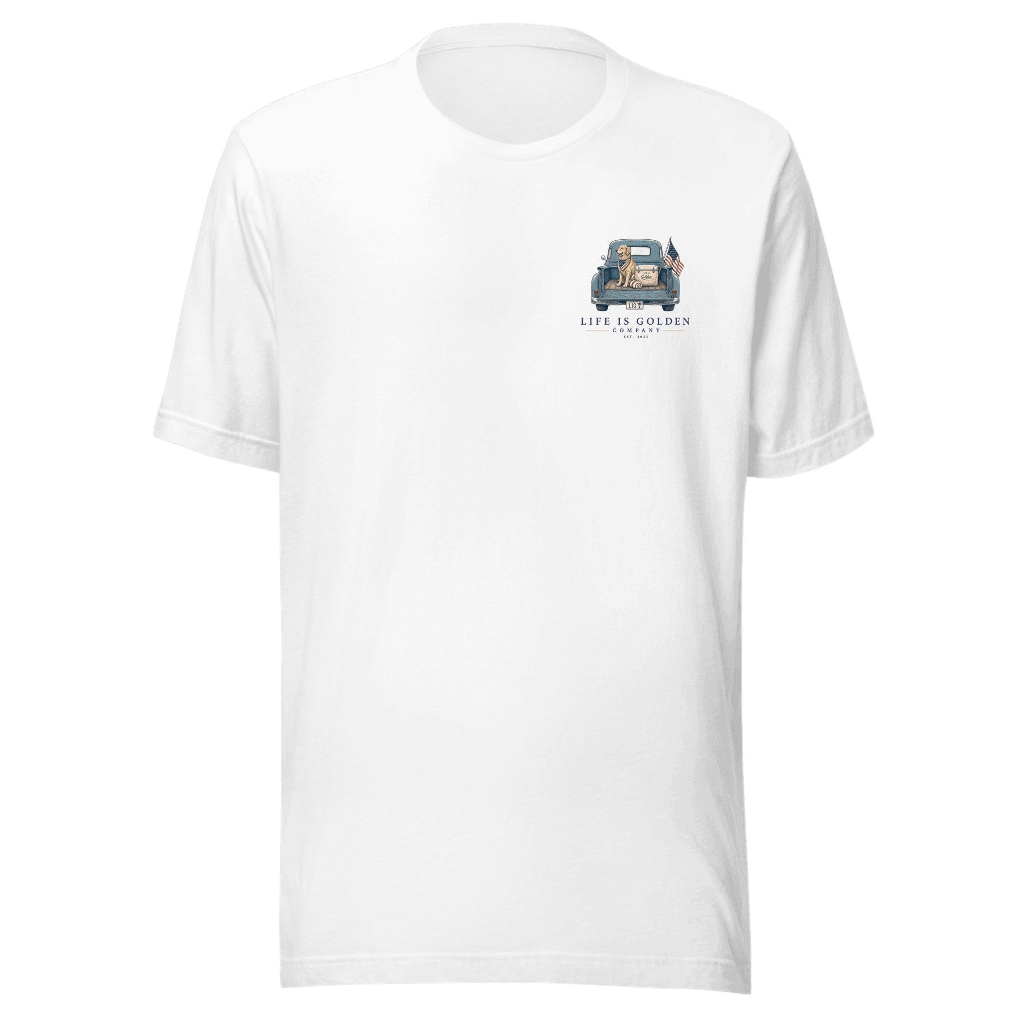The Tailgate Patriot Tee — White (front)
