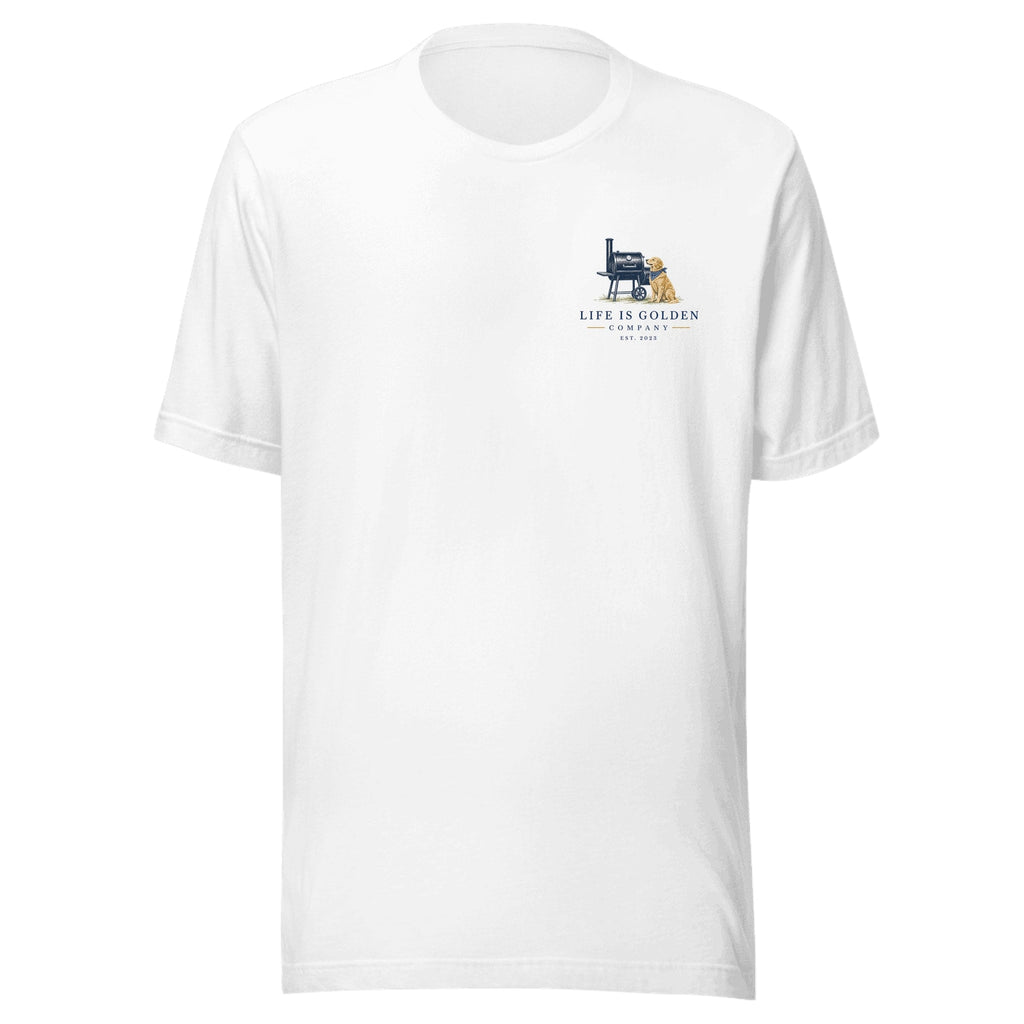 The Pitmaster Tee — White (front)