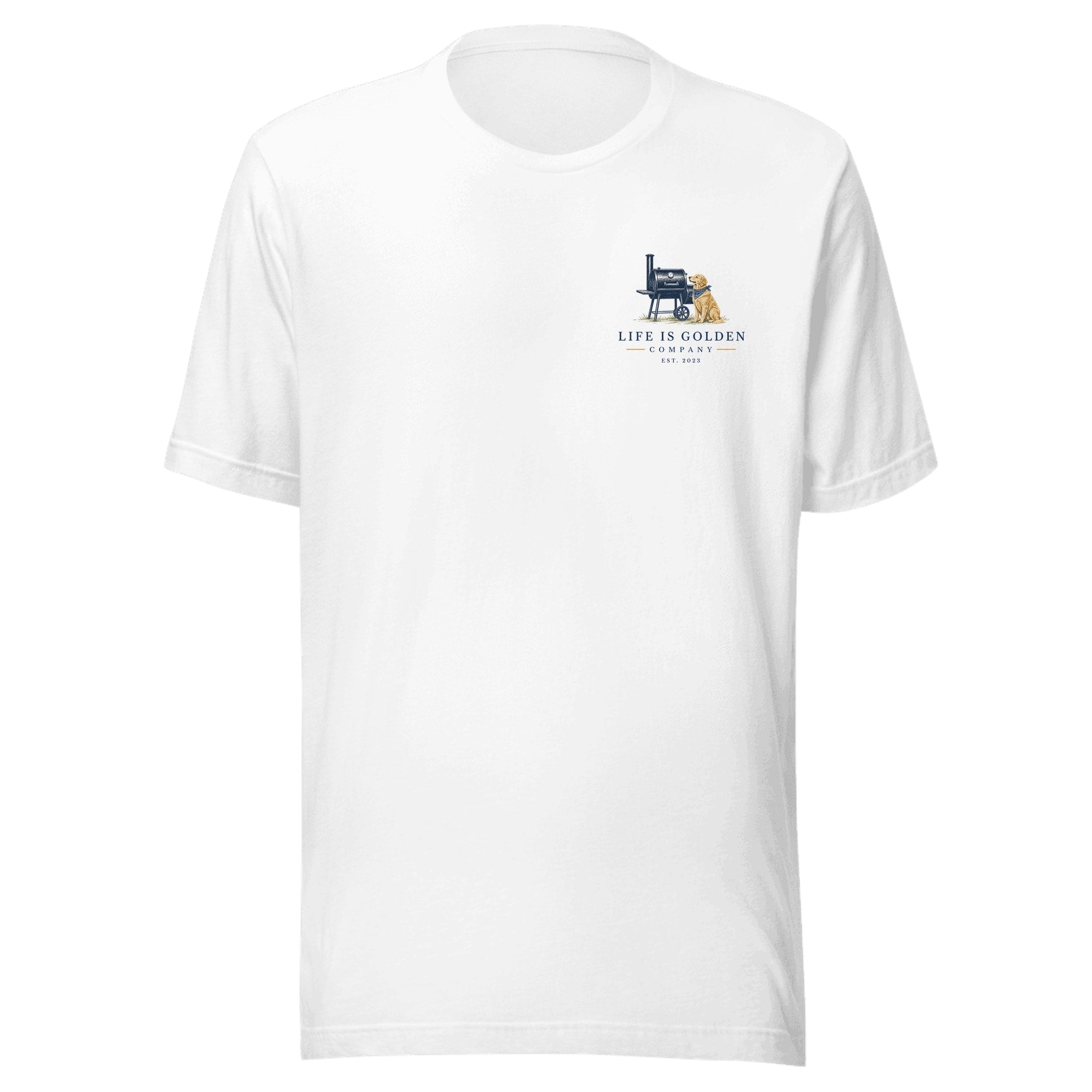 The Pitmaster Tee — White (front)