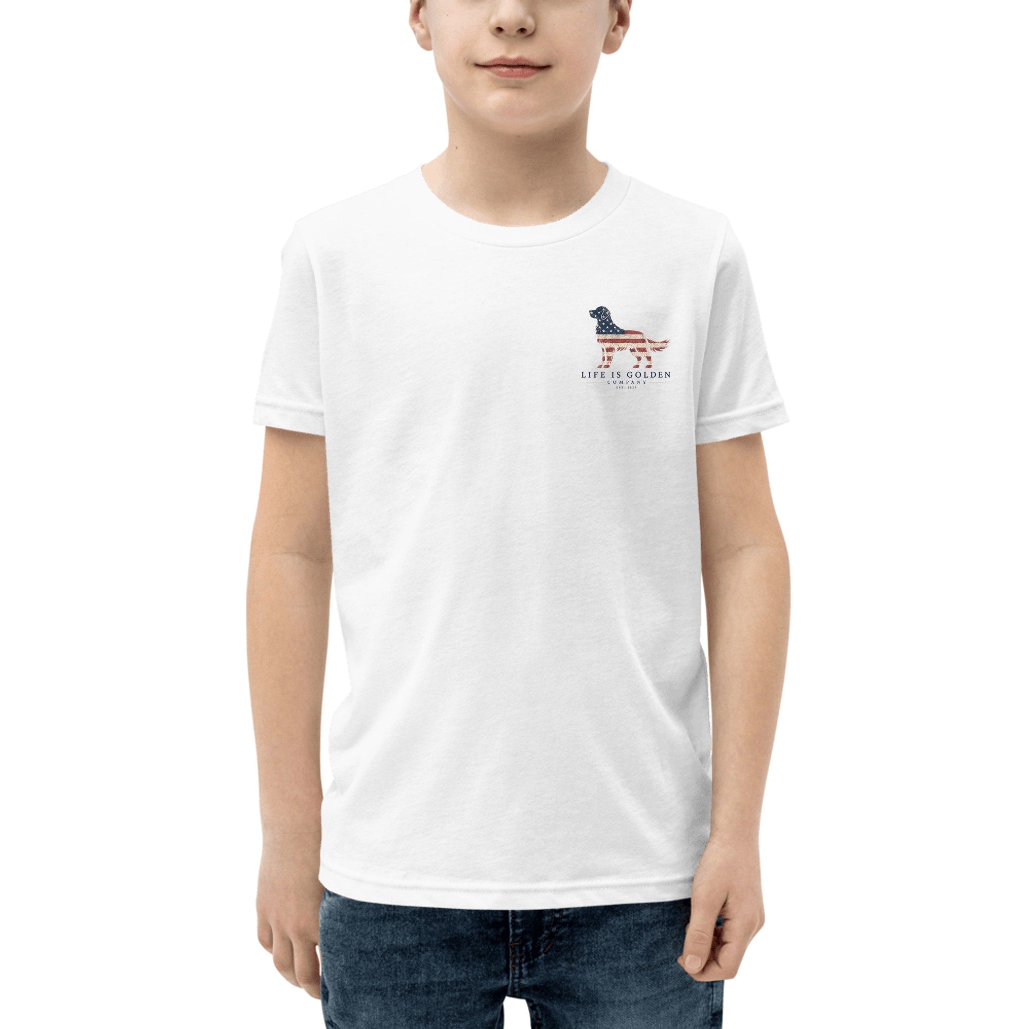 The Dawn Patrol Youth Tee — White (front)
