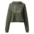 Wildflower Golden Women’s Cropped Hoodie — Military Green