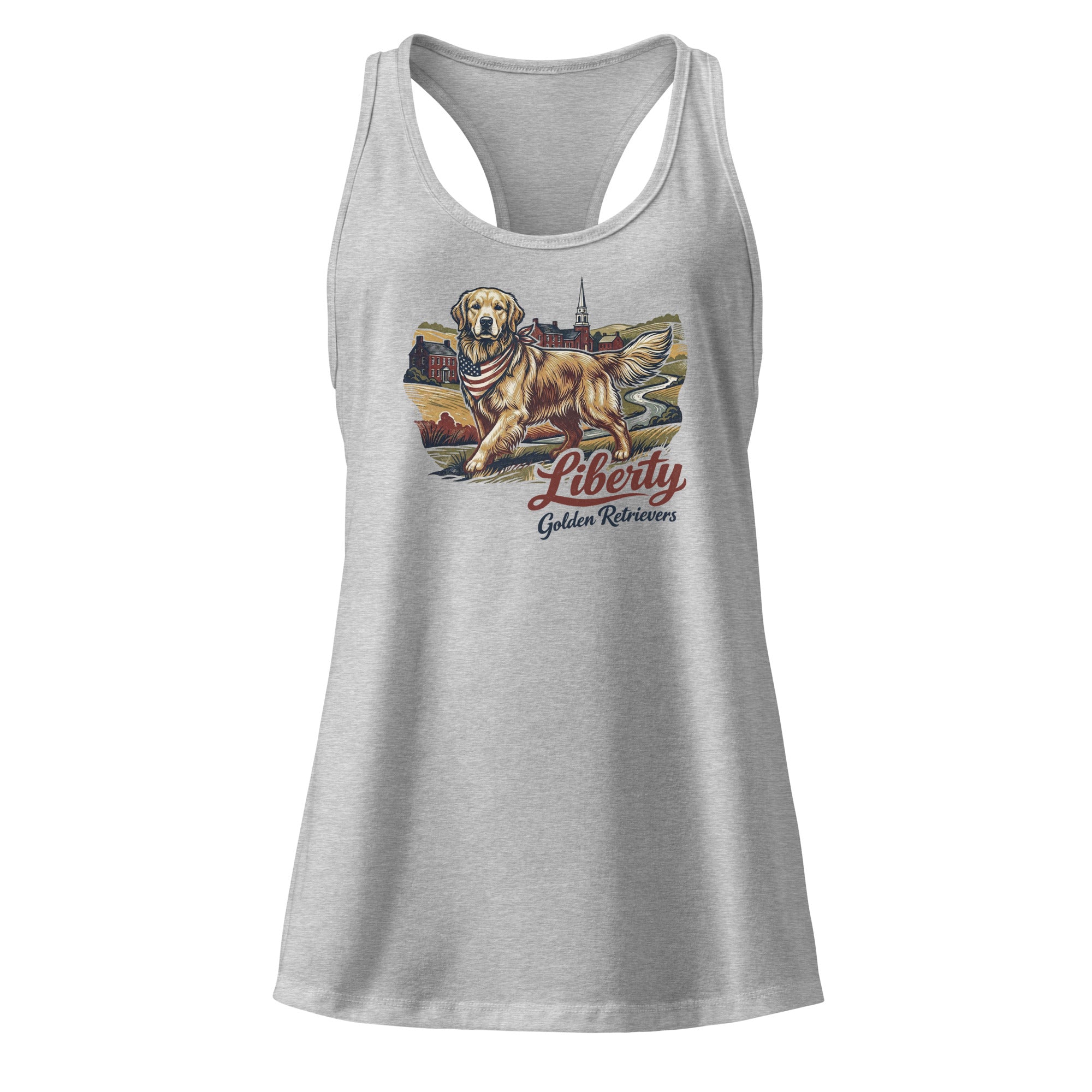 Liberty Golden Retrievers Women’s fitted racerback tank top
