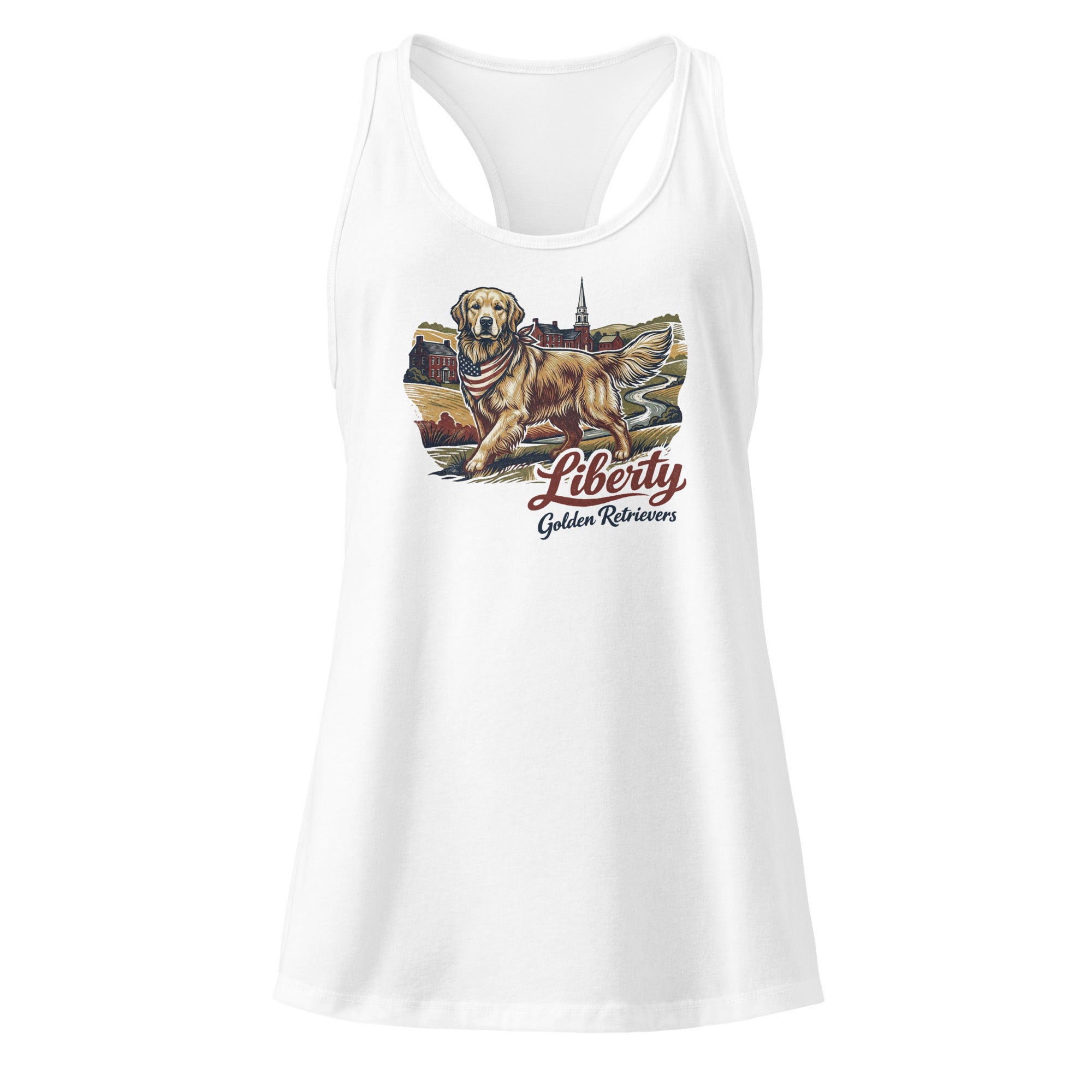 Liberty Golden Retrievers Women’s fitted racerback tank top