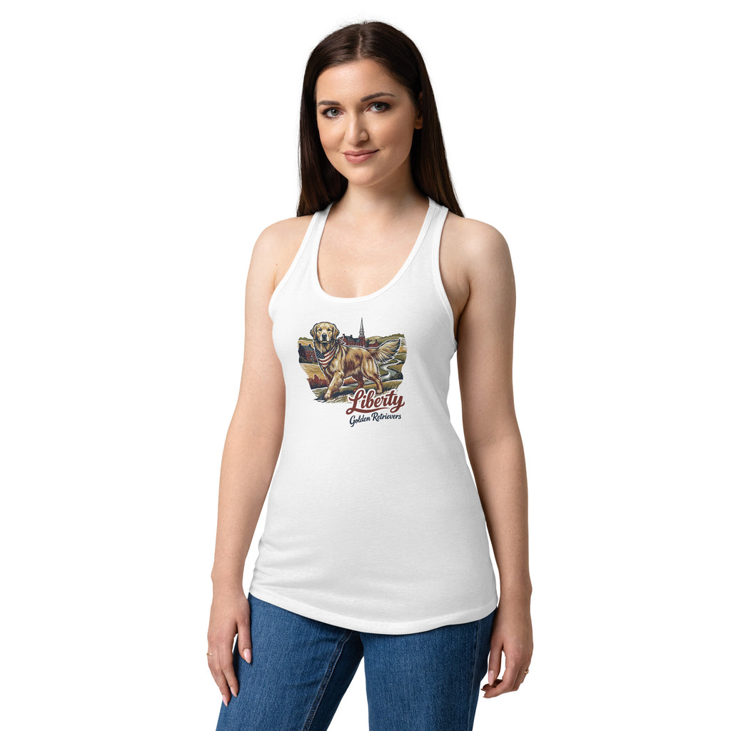 Liberty Golden Retrievers Women’s fitted racerback tank top