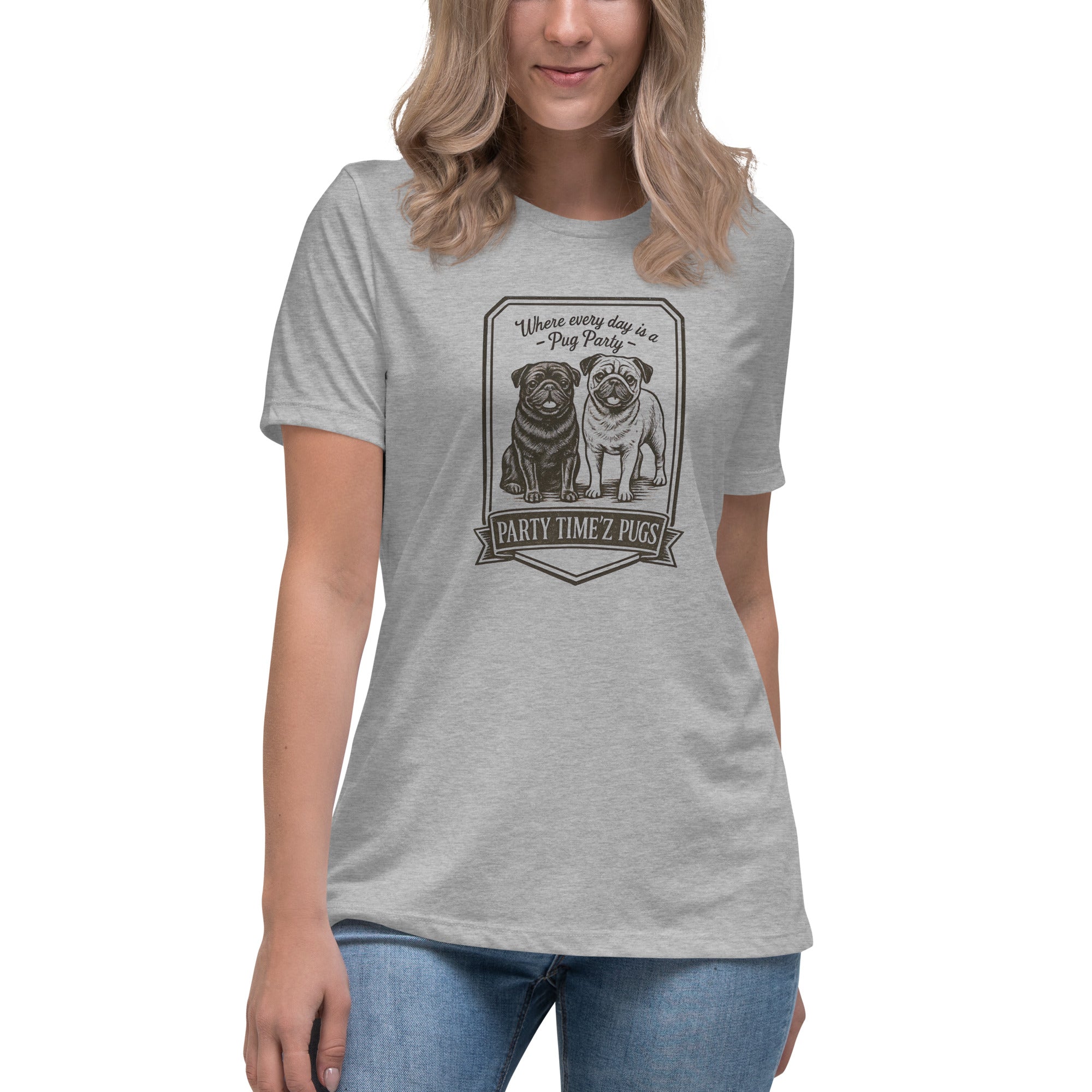Party Time'Z Pugs Women's Relaxed T-Shirt