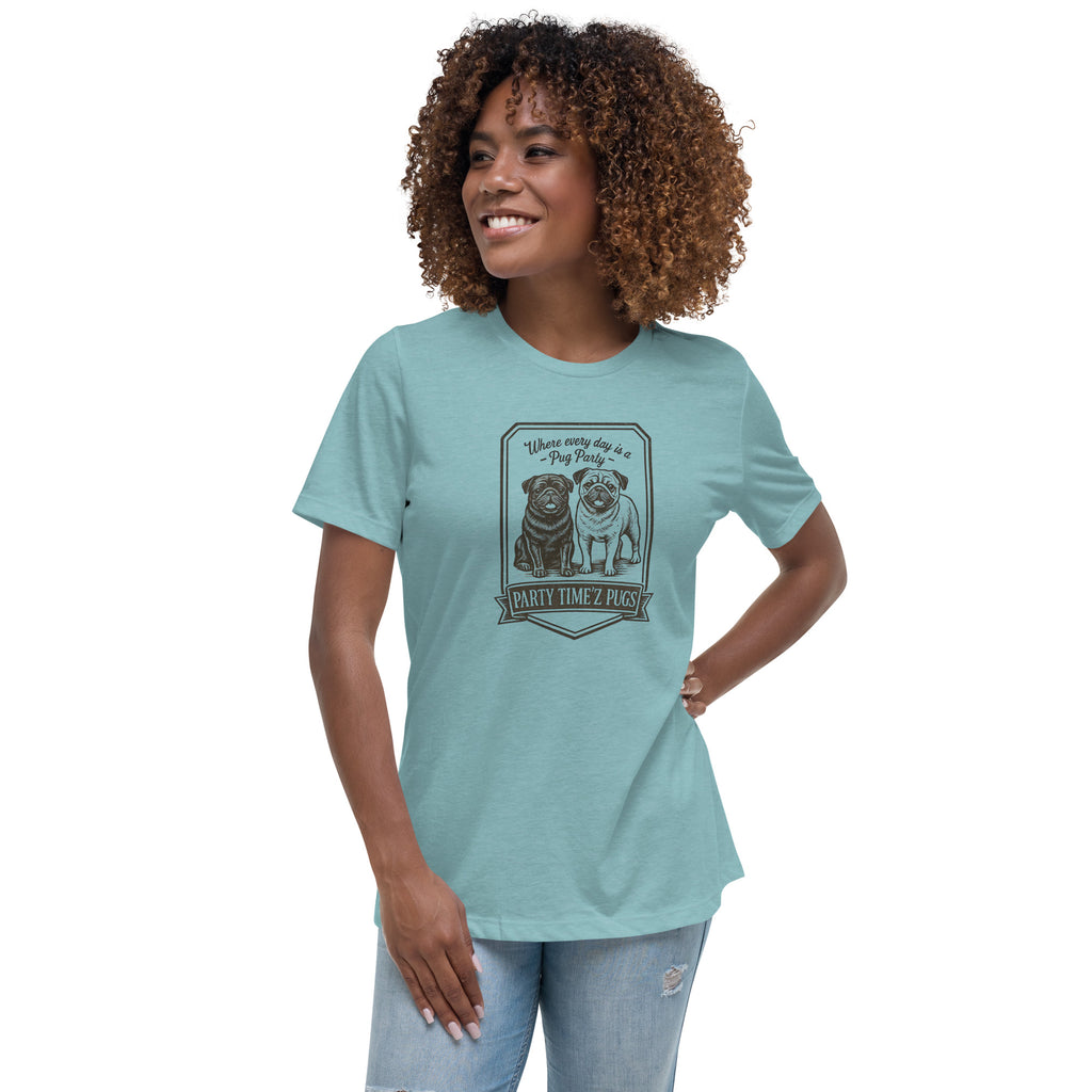 Party Time'Z Pugs Women's Relaxed T-Shirt