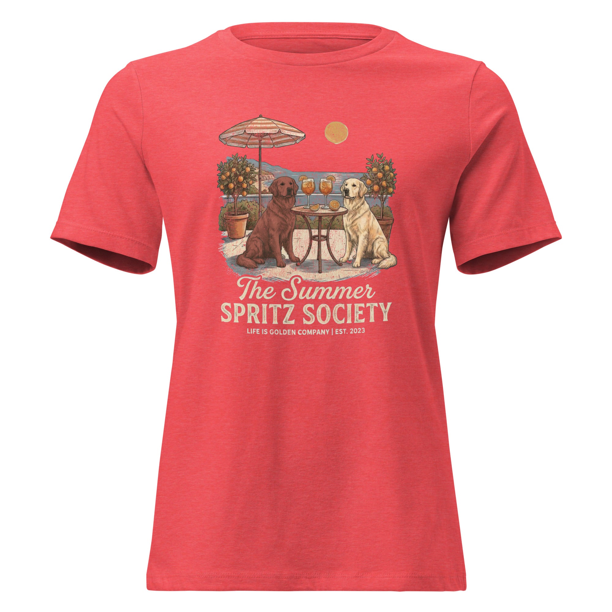 Summer Spritz Society Red and Gold Women's Relaxed Tee