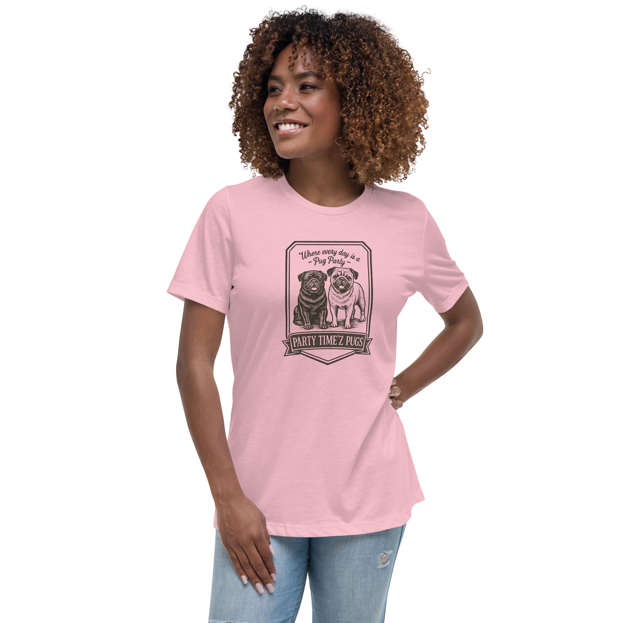 Party Time'Z Pugs Women's Relaxed T-Shirt