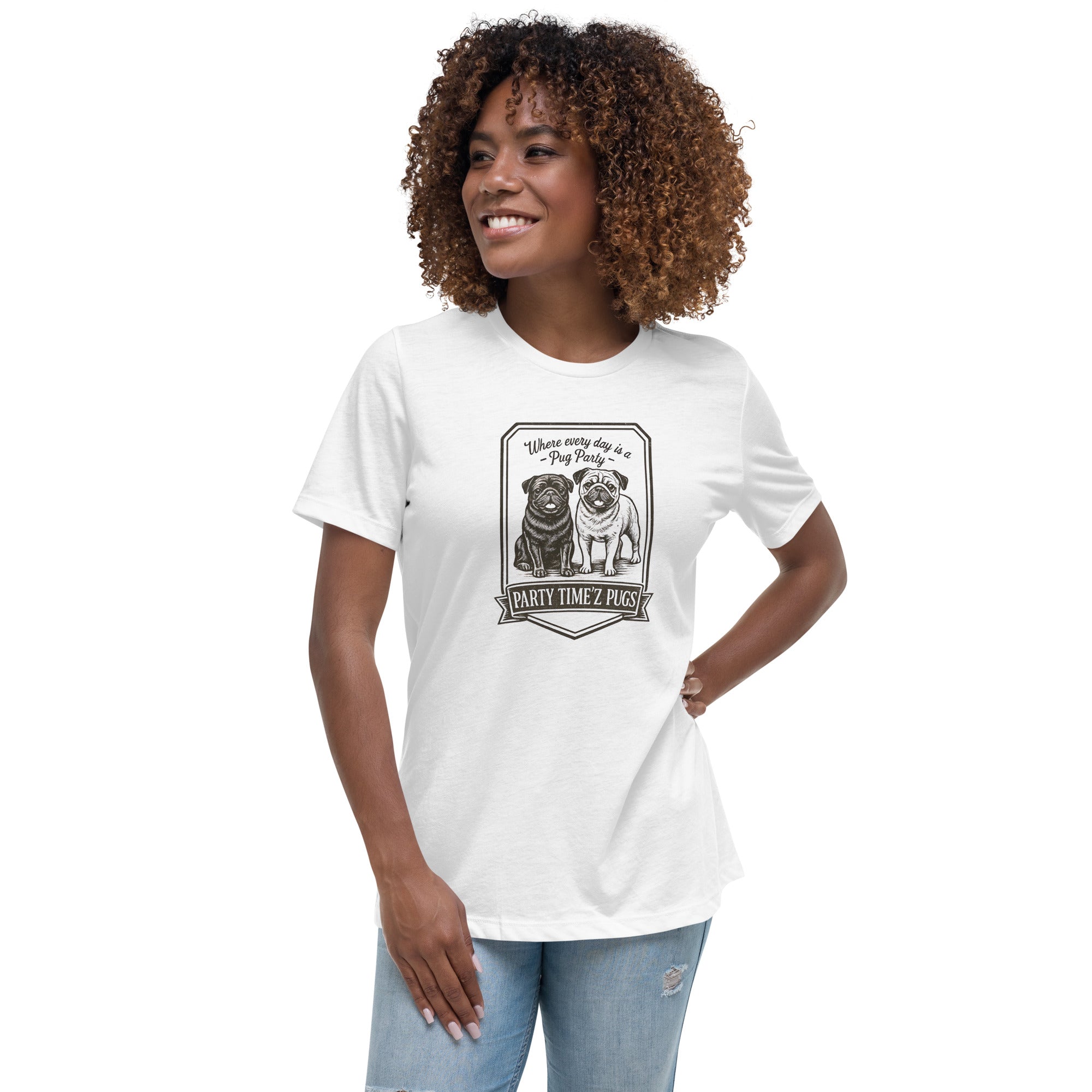Party Time'Z Pugs Women's Relaxed T-Shirt