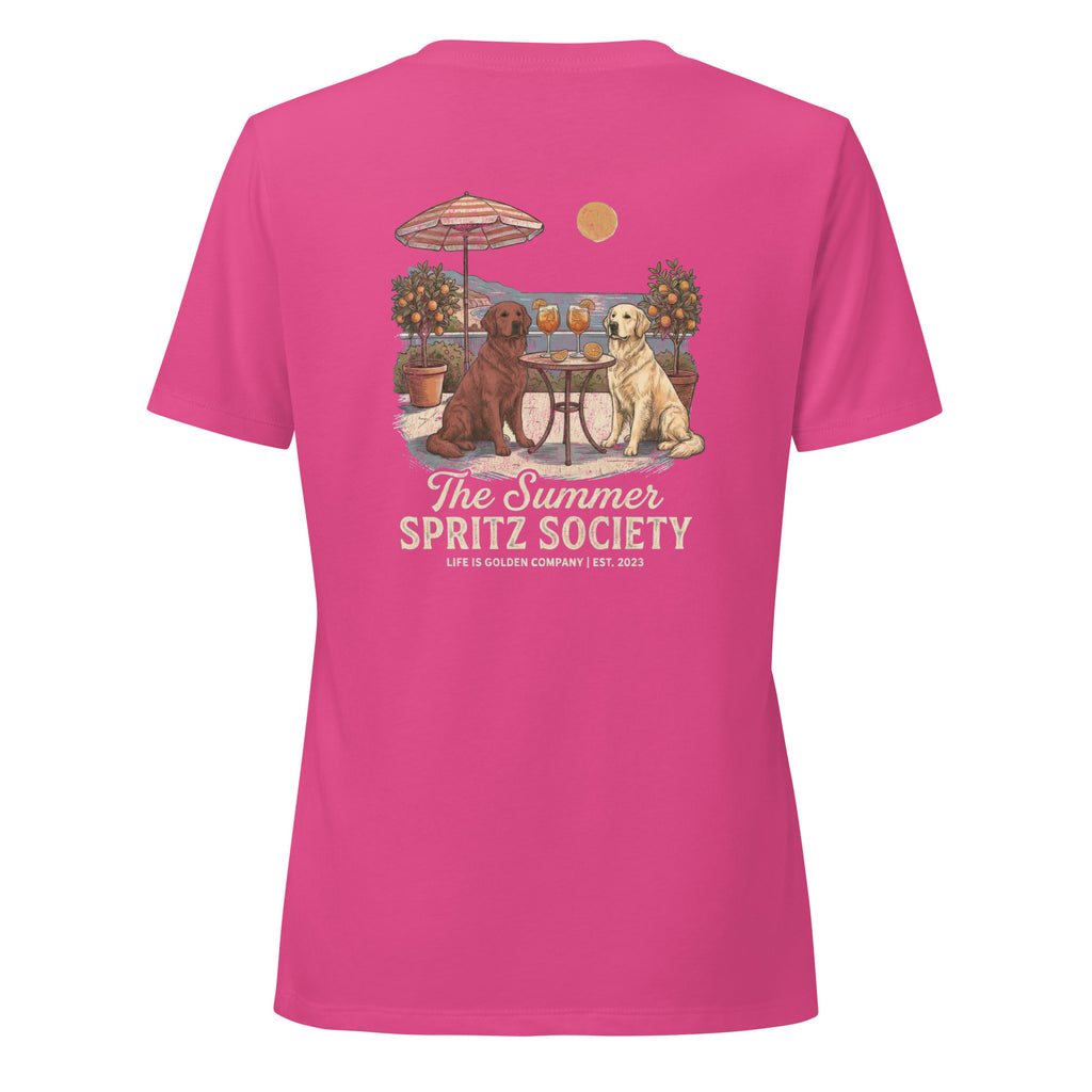 Summer Spritz Society Red and Gold Women’s relaxed v-neck Tee
