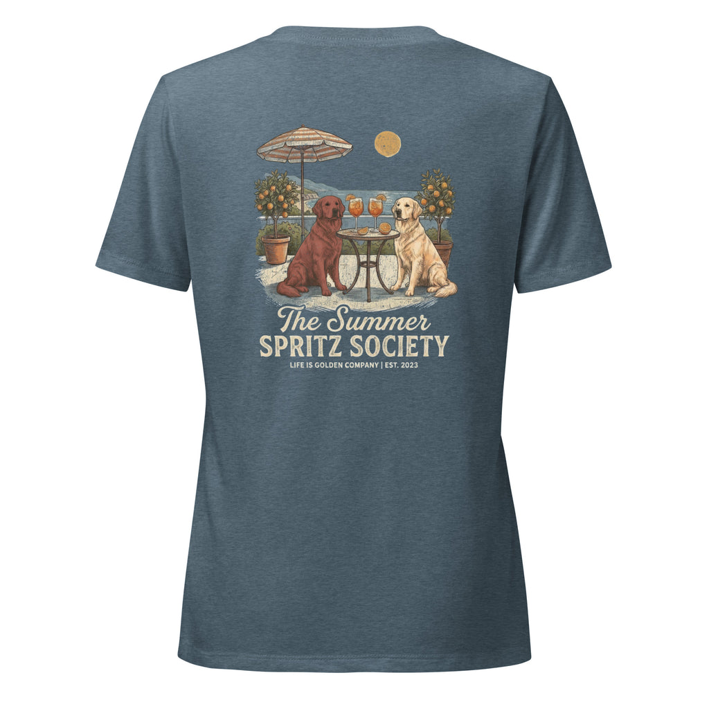 Summer Spritz Society Red and Gold Women’s relaxed v-neck Tee