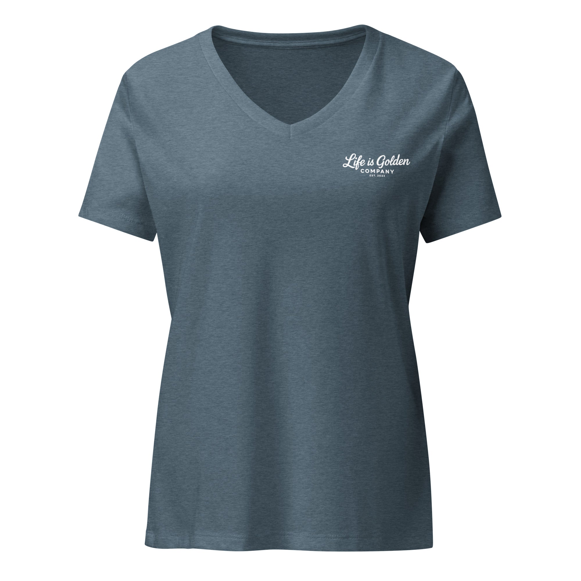 Summer Spritz Society Red and Gold Women’s relaxed v-neck Tee