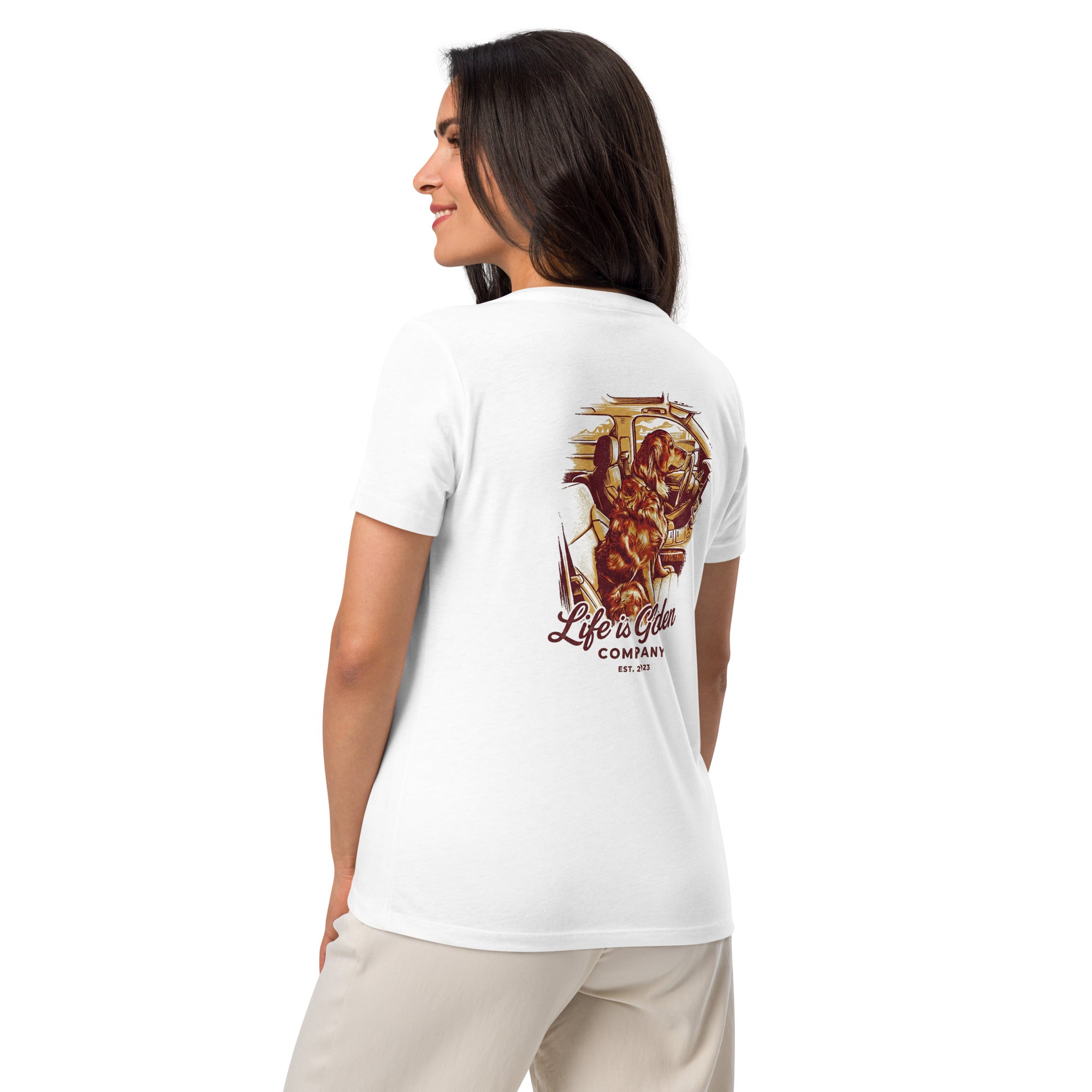 Golden Passenger Women’s relaxed v-neck t-shirt