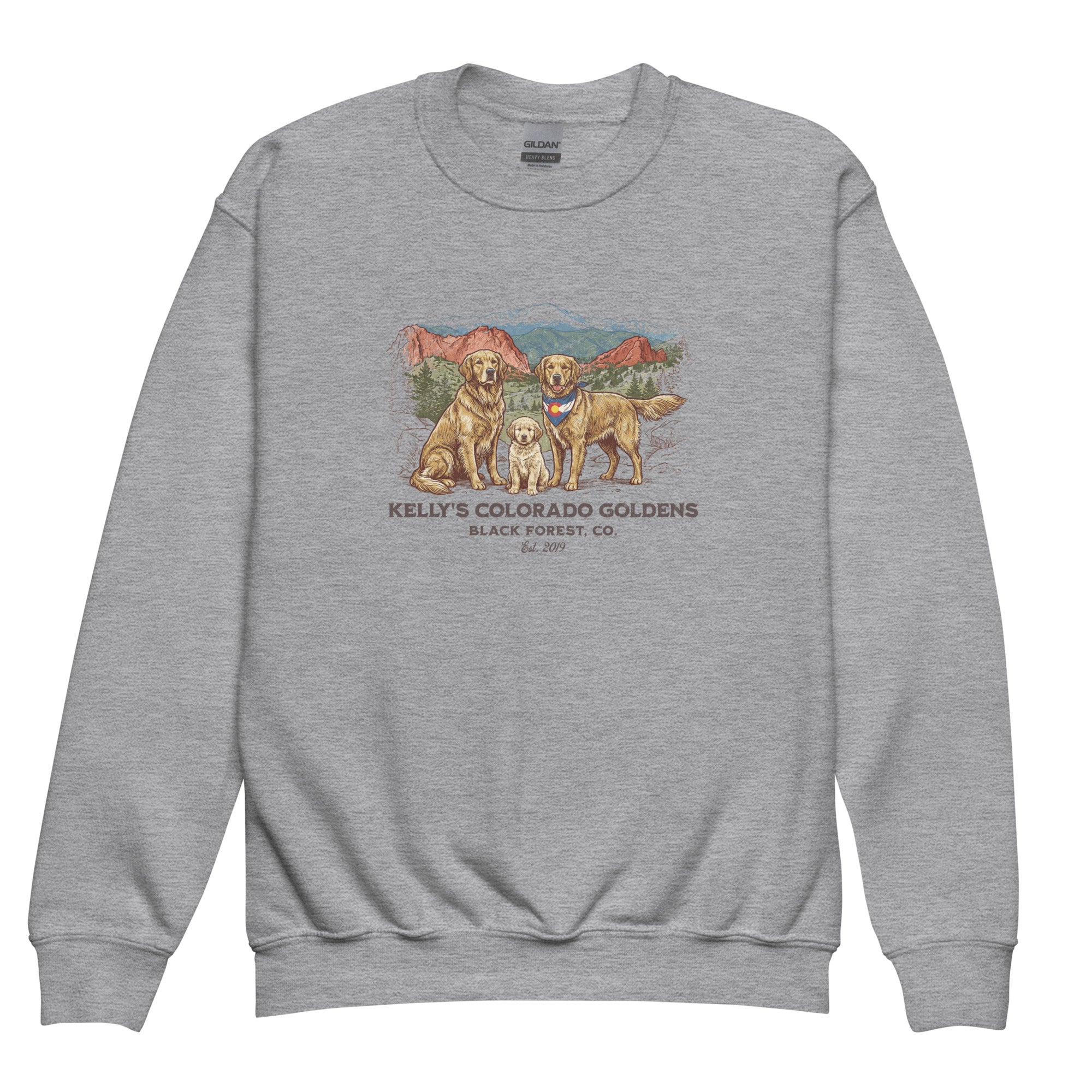 Kelly's CO Goldens Youth crew neck sweatshirt