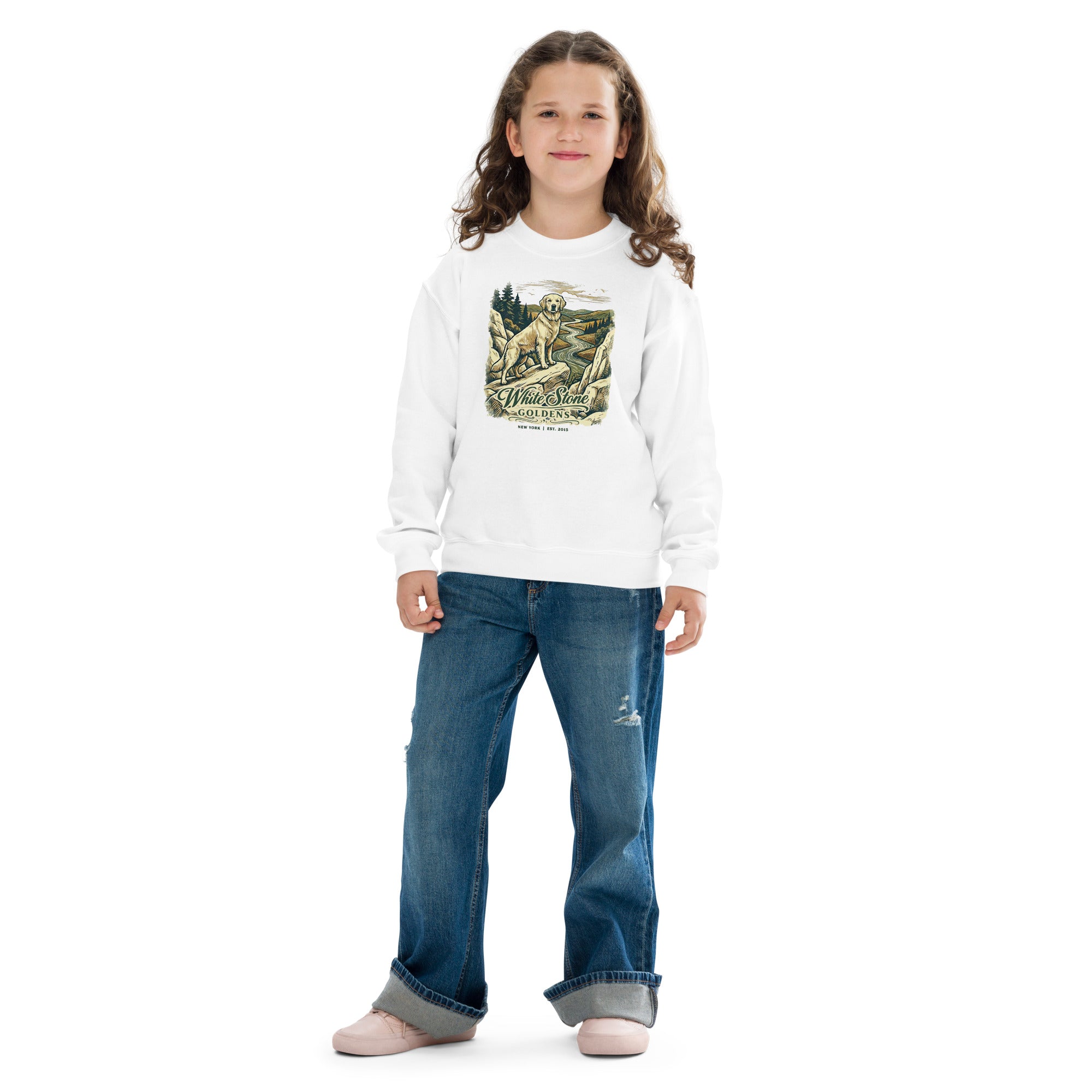 White Stone Goldens Youth Crew Neck