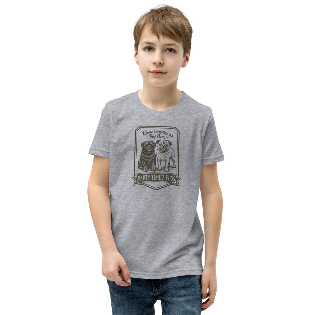 Party Time'Z Pugs Youth Short Sleeve T-Shirt