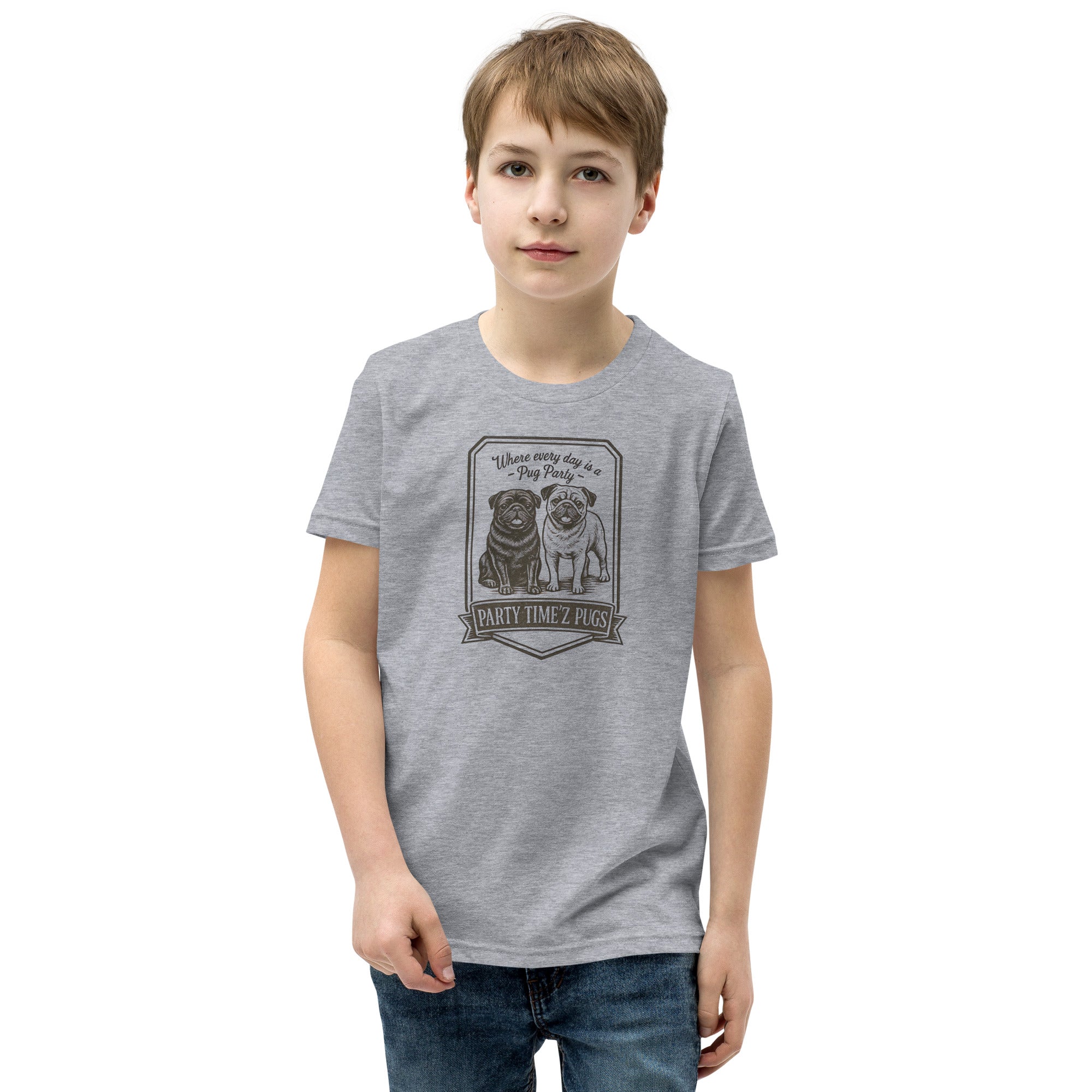 Party Time'Z Pugs Youth Short Sleeve T-Shirt