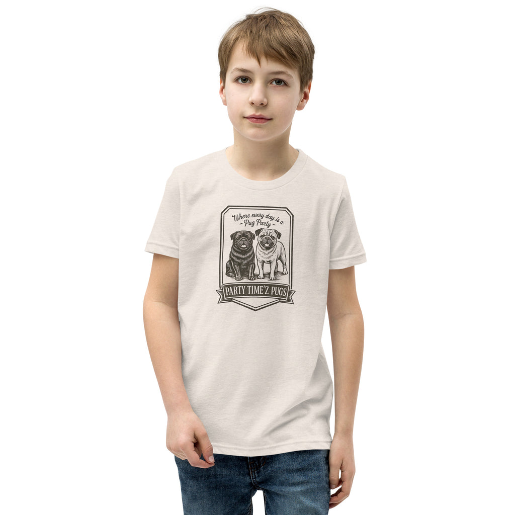 Party Time'Z Pugs Youth Short Sleeve T-Shirt