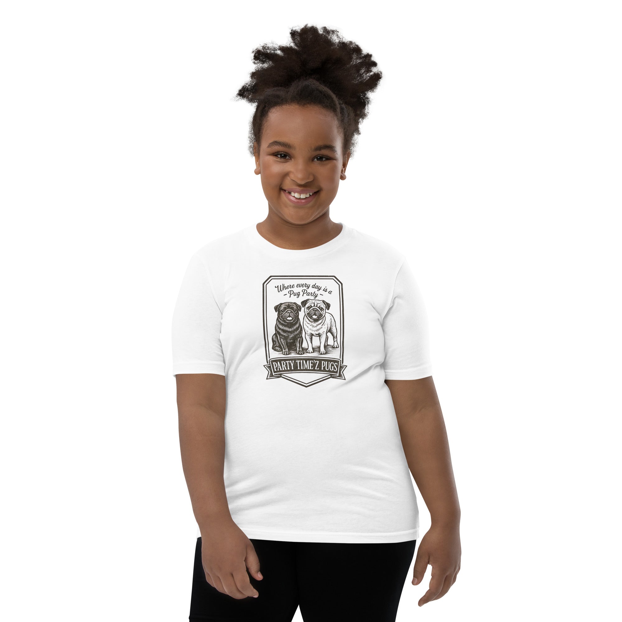 Party Time'Z Pugs Youth Short Sleeve T-Shirt