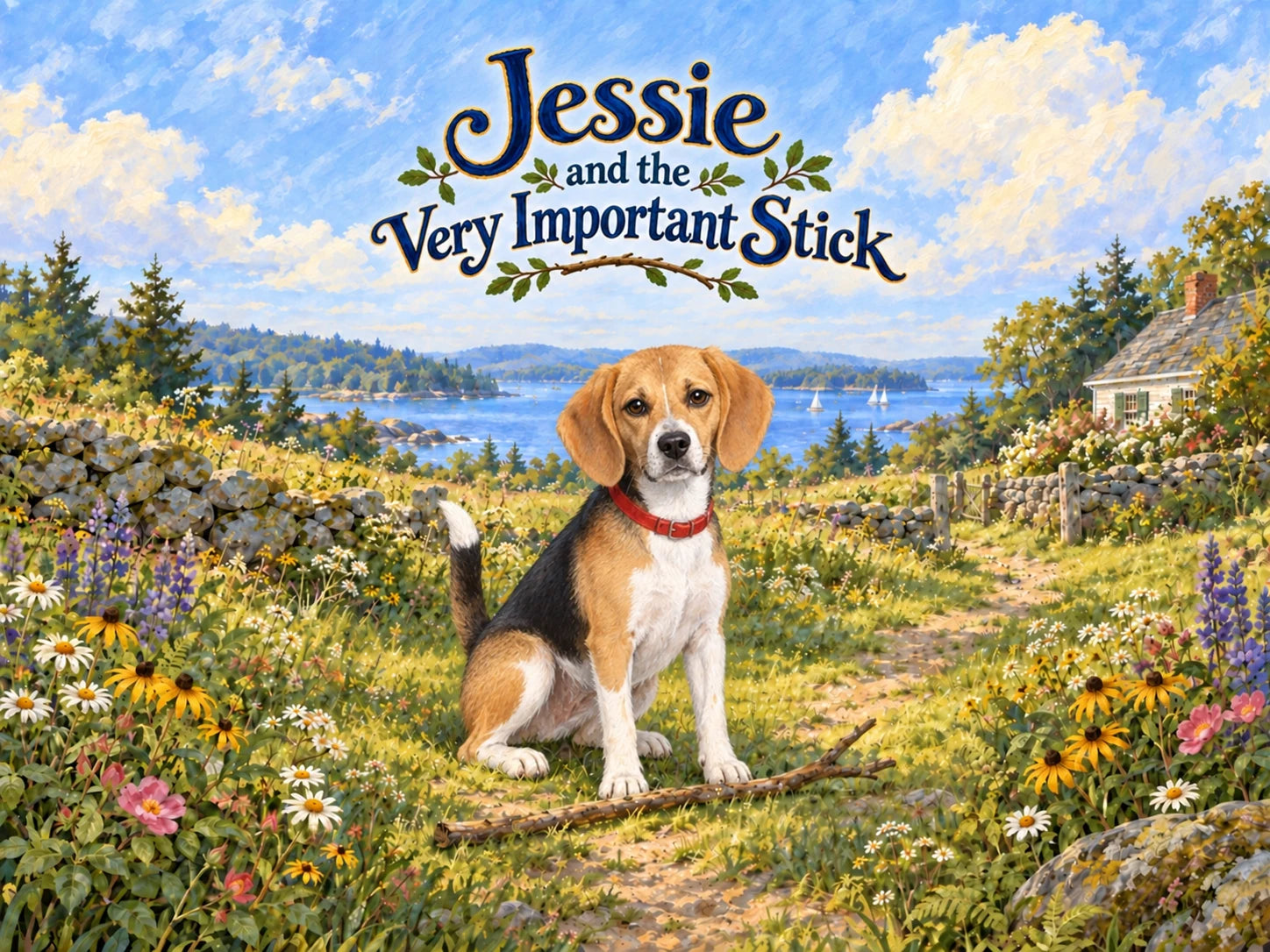 Jessie the Beagle in her illustrated book cover