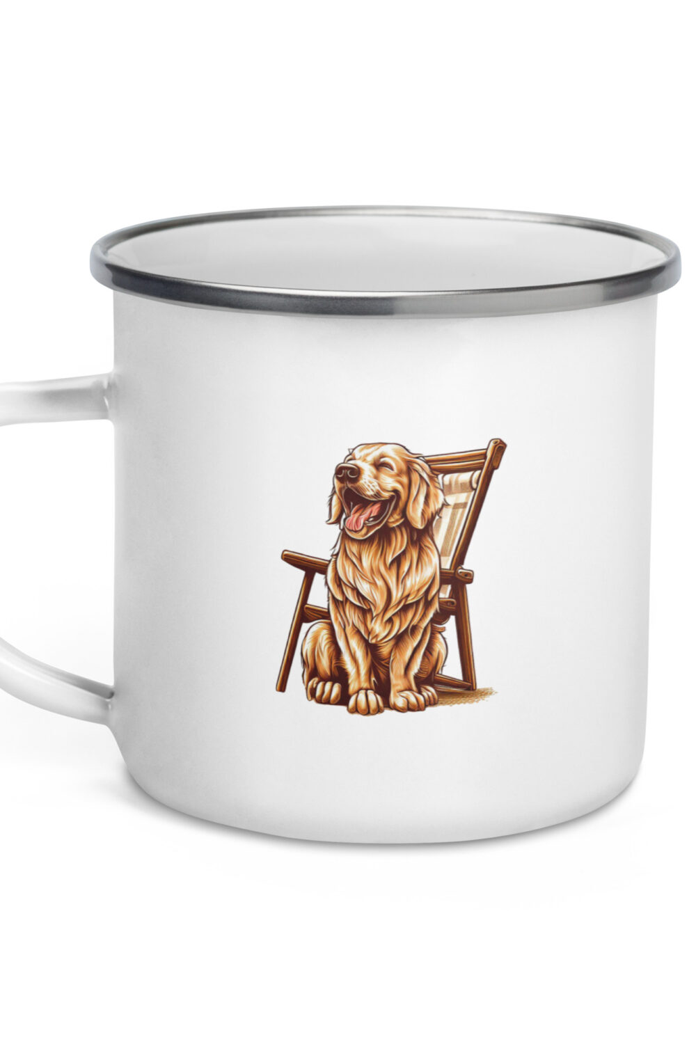 Happy Golden Enamel Mug